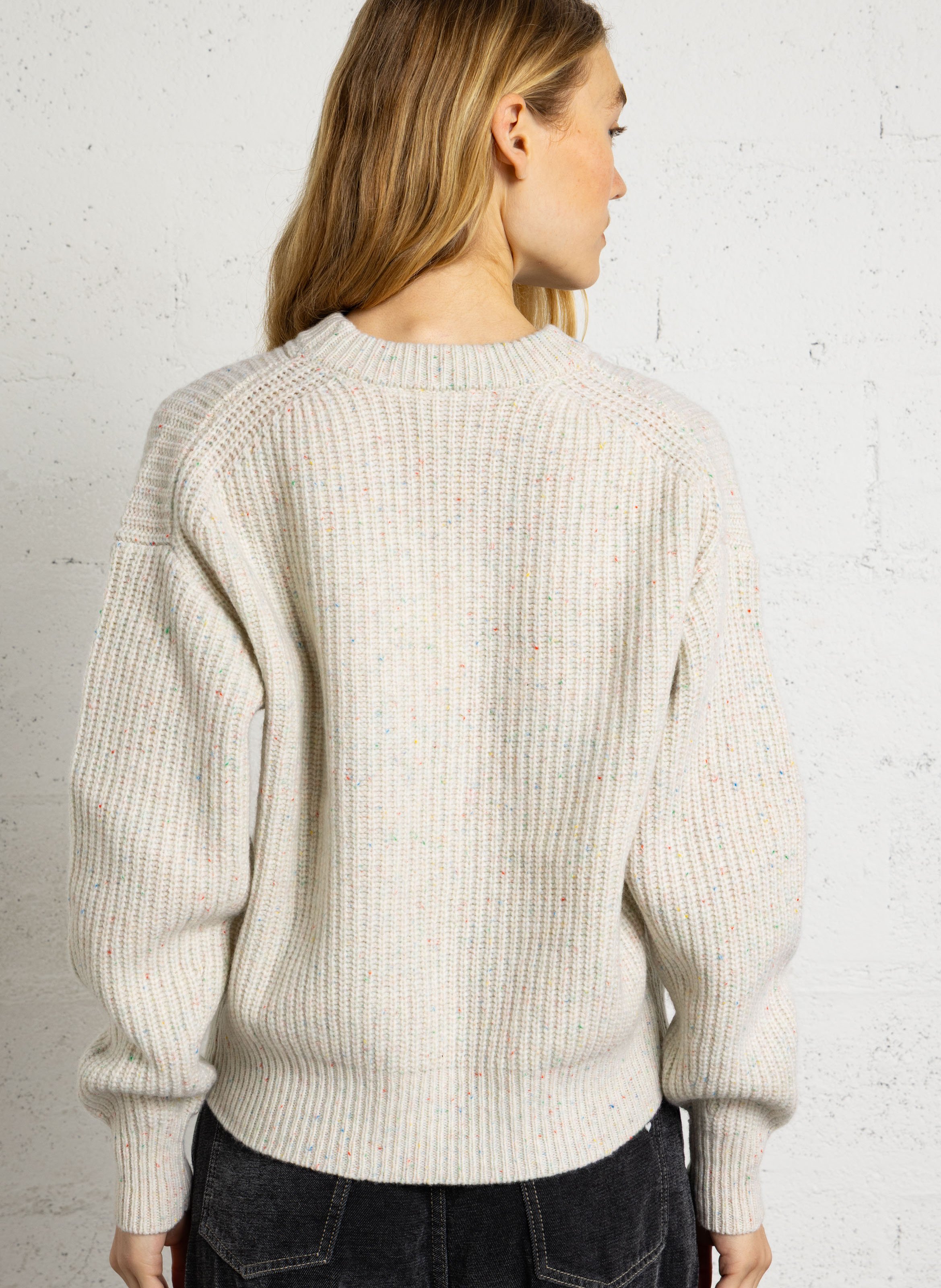 Round-neck wool sweater THINKING MU Beige