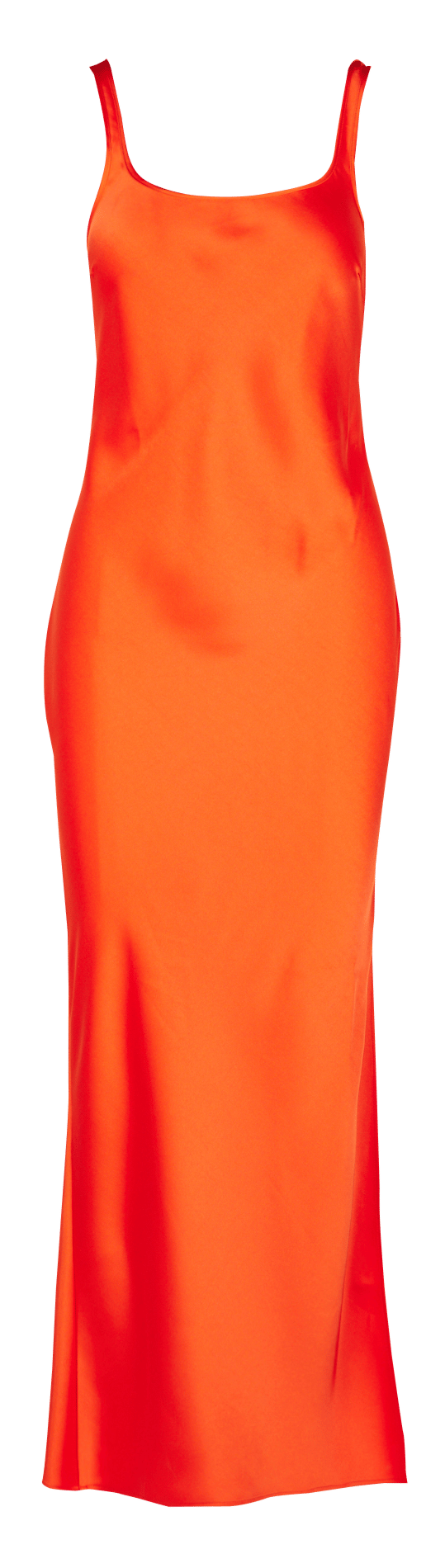 Robe longue ajustée encolure ronde en satin OrangeSAMSOE SAMSOE