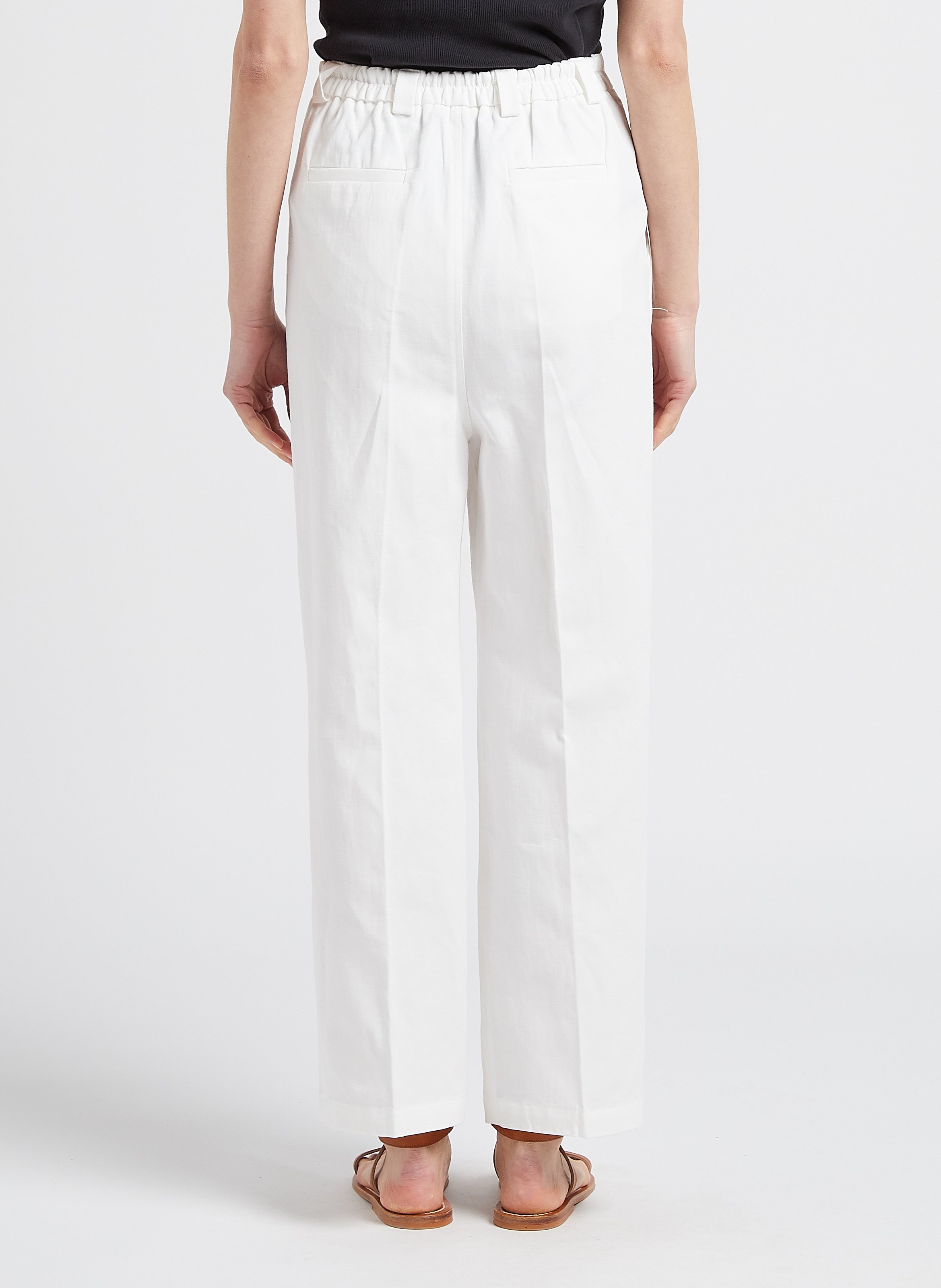 Straight-leg cotton-blend pants THE NEW SOCIETY White