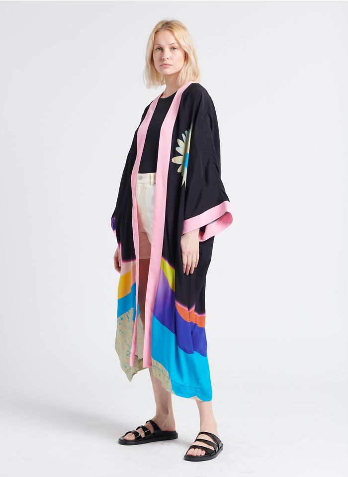 Longline Printed Kimono Combo 1 Black Essentiel Antwerp - Women | Place ...