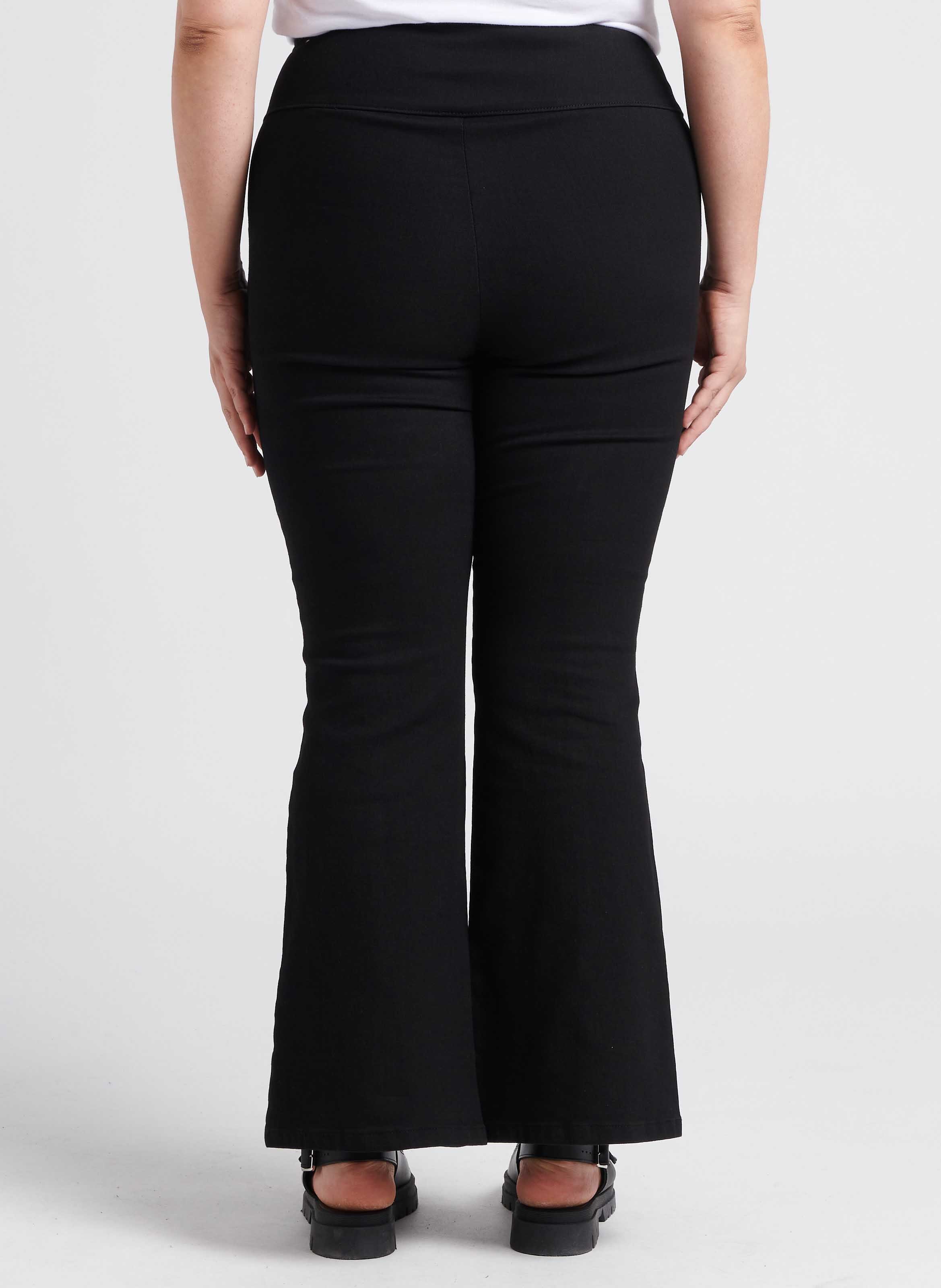 Katoenen broek met wijd uitlopende pijpen EVOKED Zwart