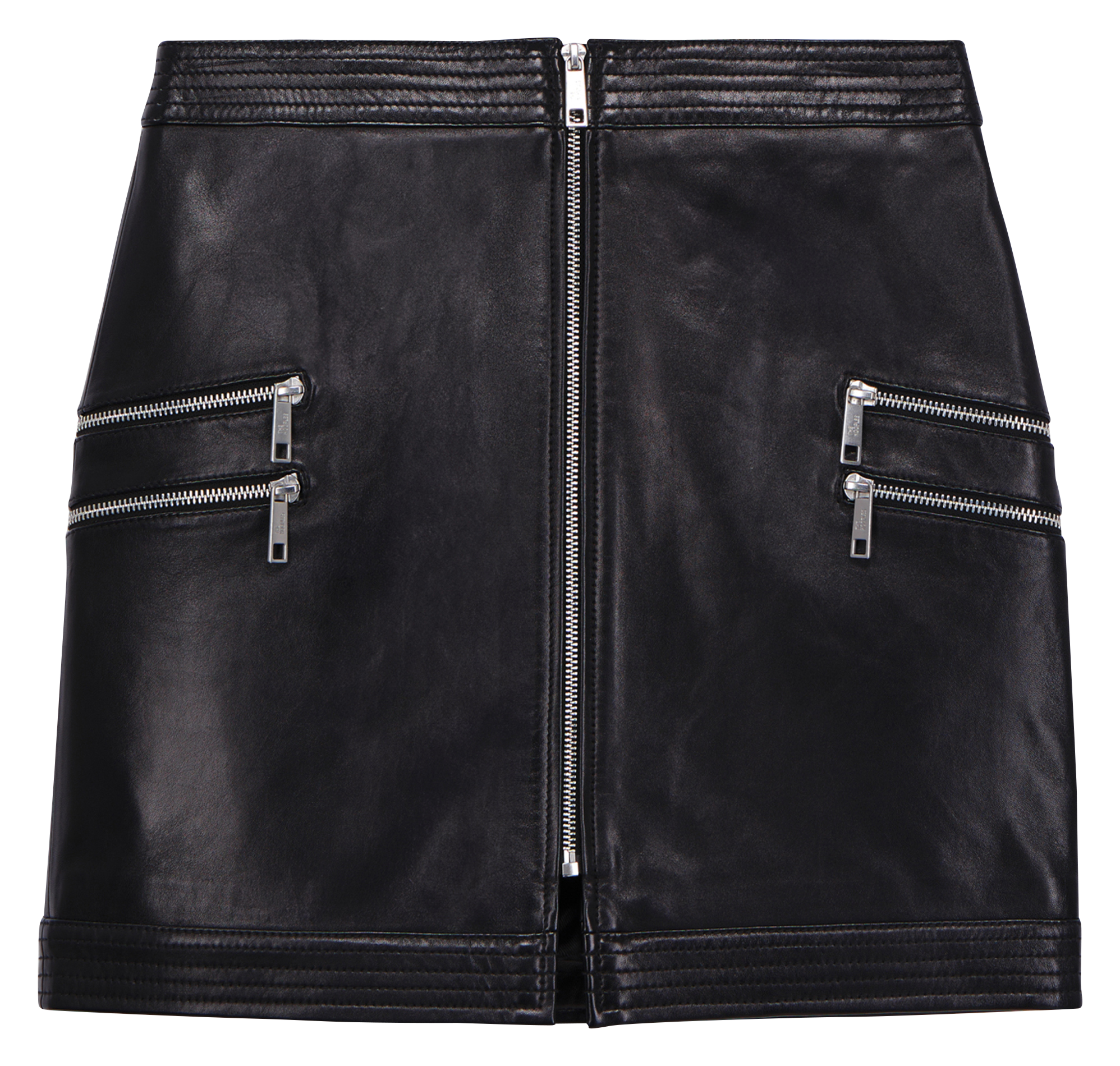 Short leather skirt with high waist THE KOOPLES Black