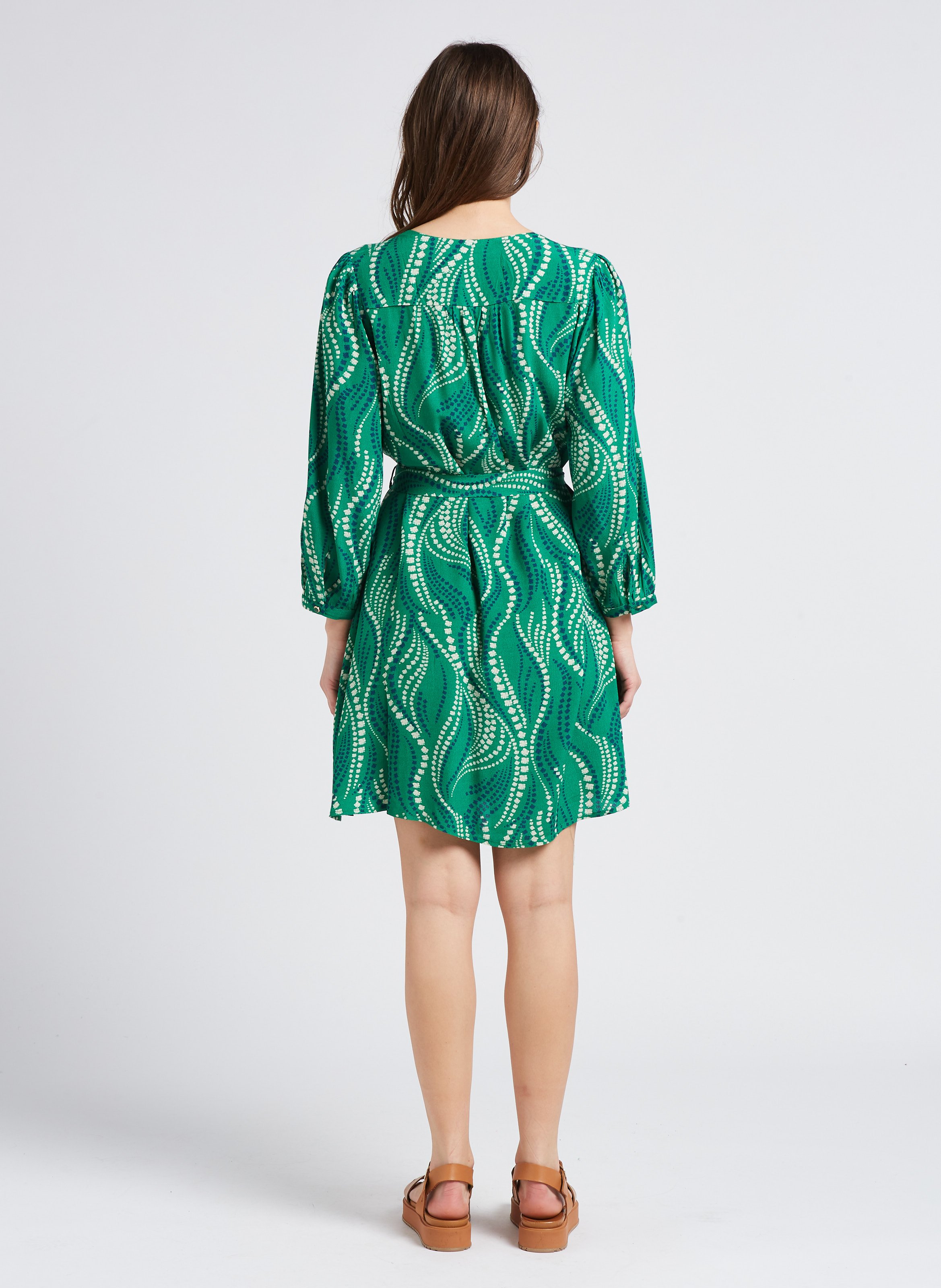 Short printed dress LA PETITE ETOILE Green