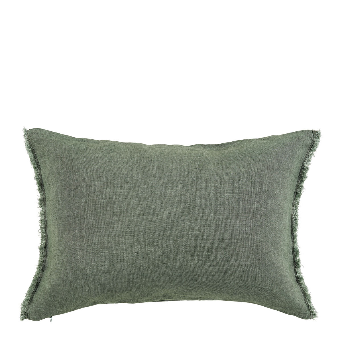 Washed linen Chloé cushion cover - Celadon - 60 x 40 cm BLANC D'IVOIRE Green