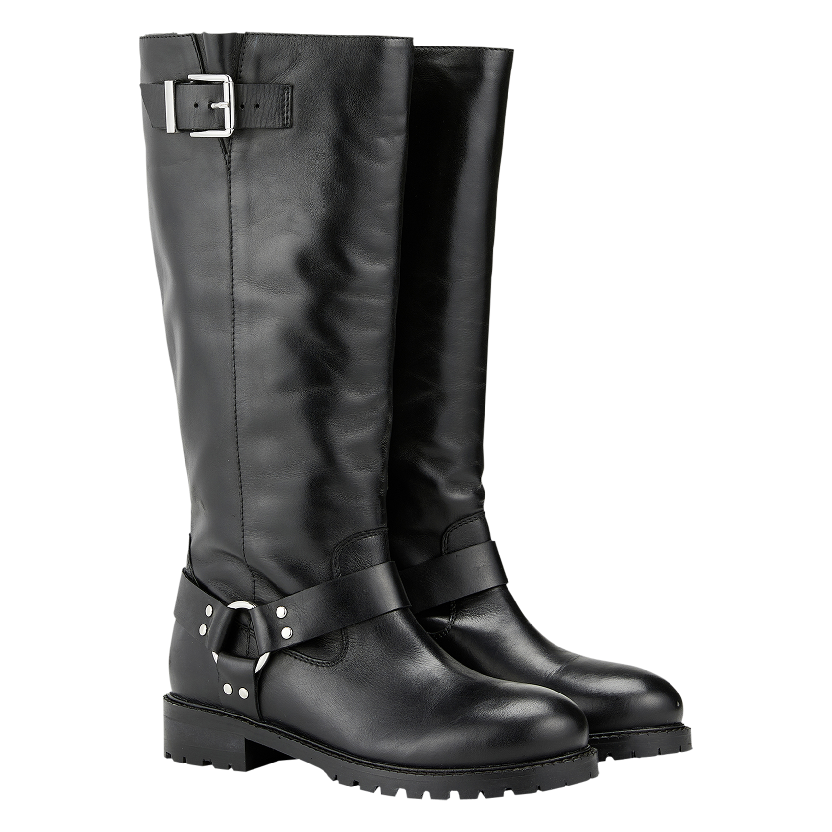 Grooved leather boots COSMOPARIS Black