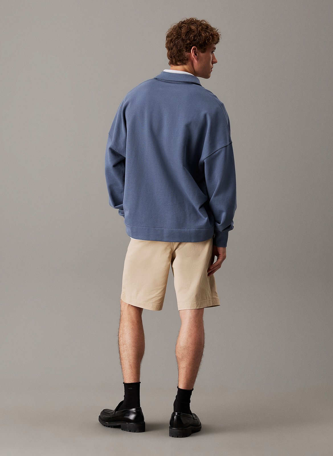 Short solid color chino in blended cotton. CALVIN KLEIN Beige