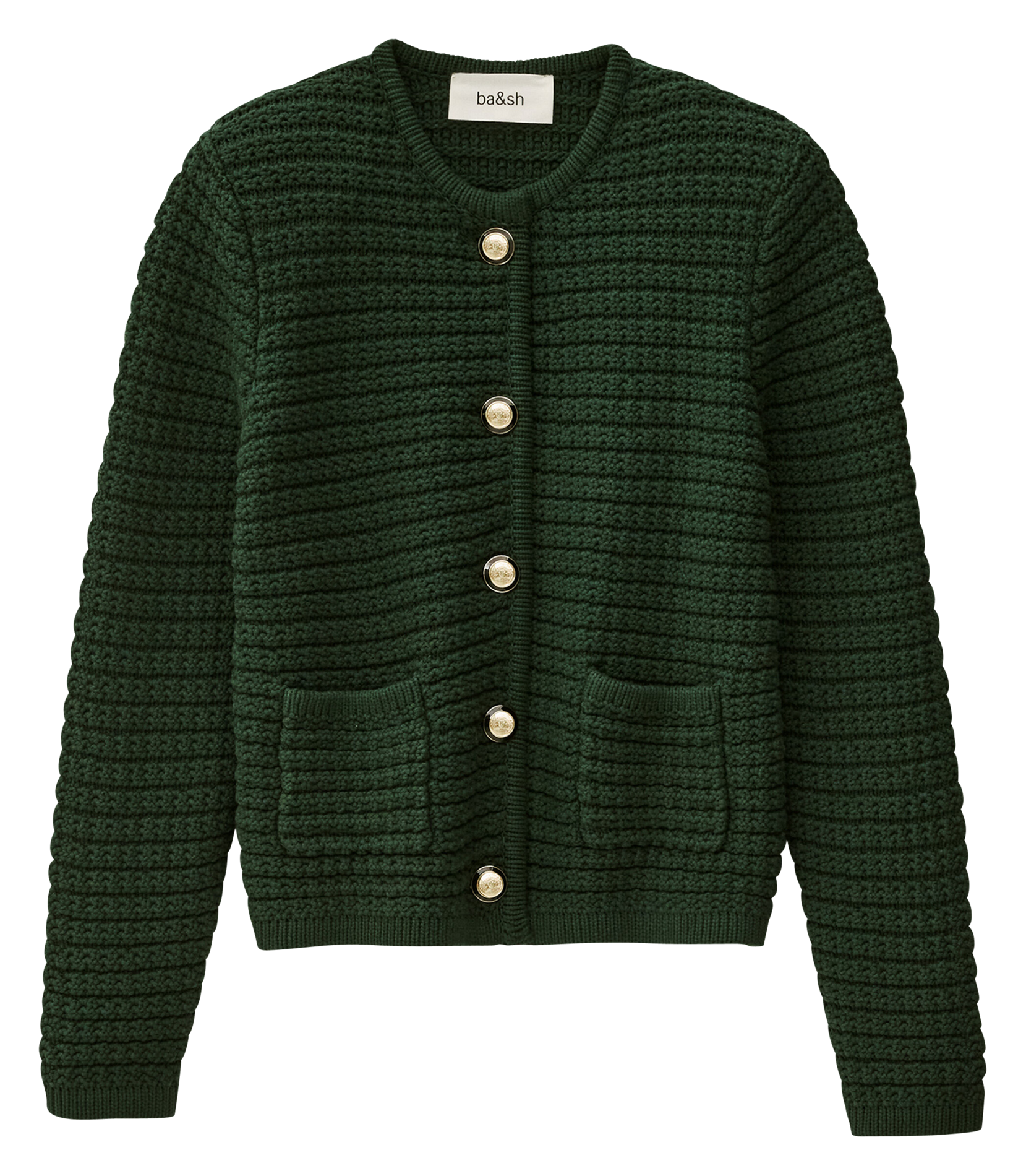 Gilet droit en coton mélangé BA&SH Vert