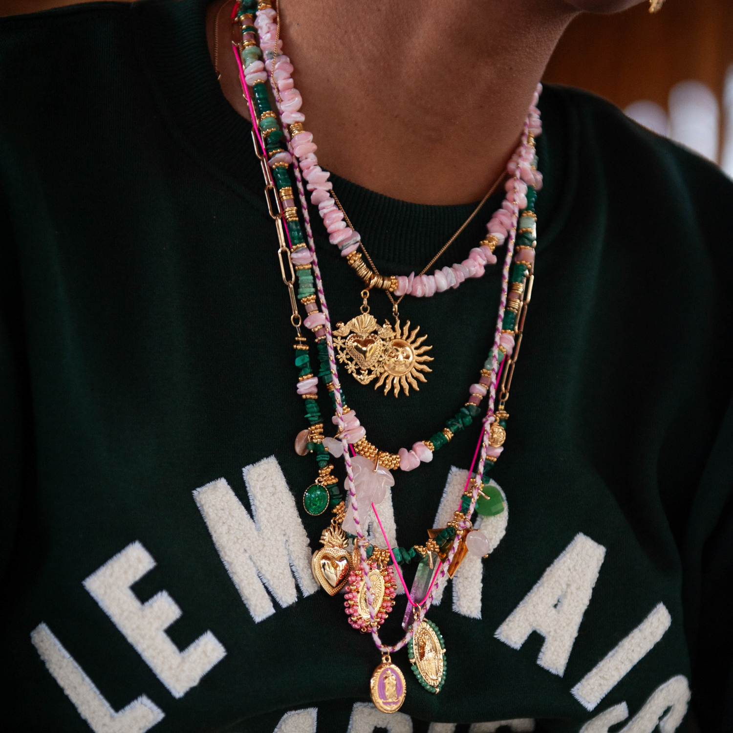 Collier heishi palmier - christelle L'ATELIER DES DAMES Doré