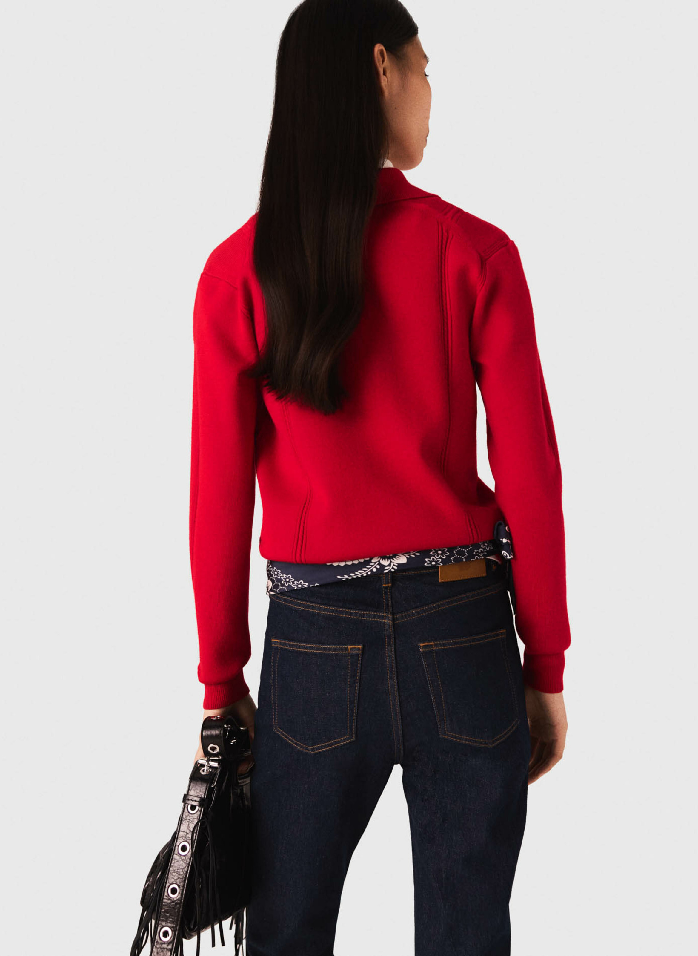 Pull col classique MAJE Rouge