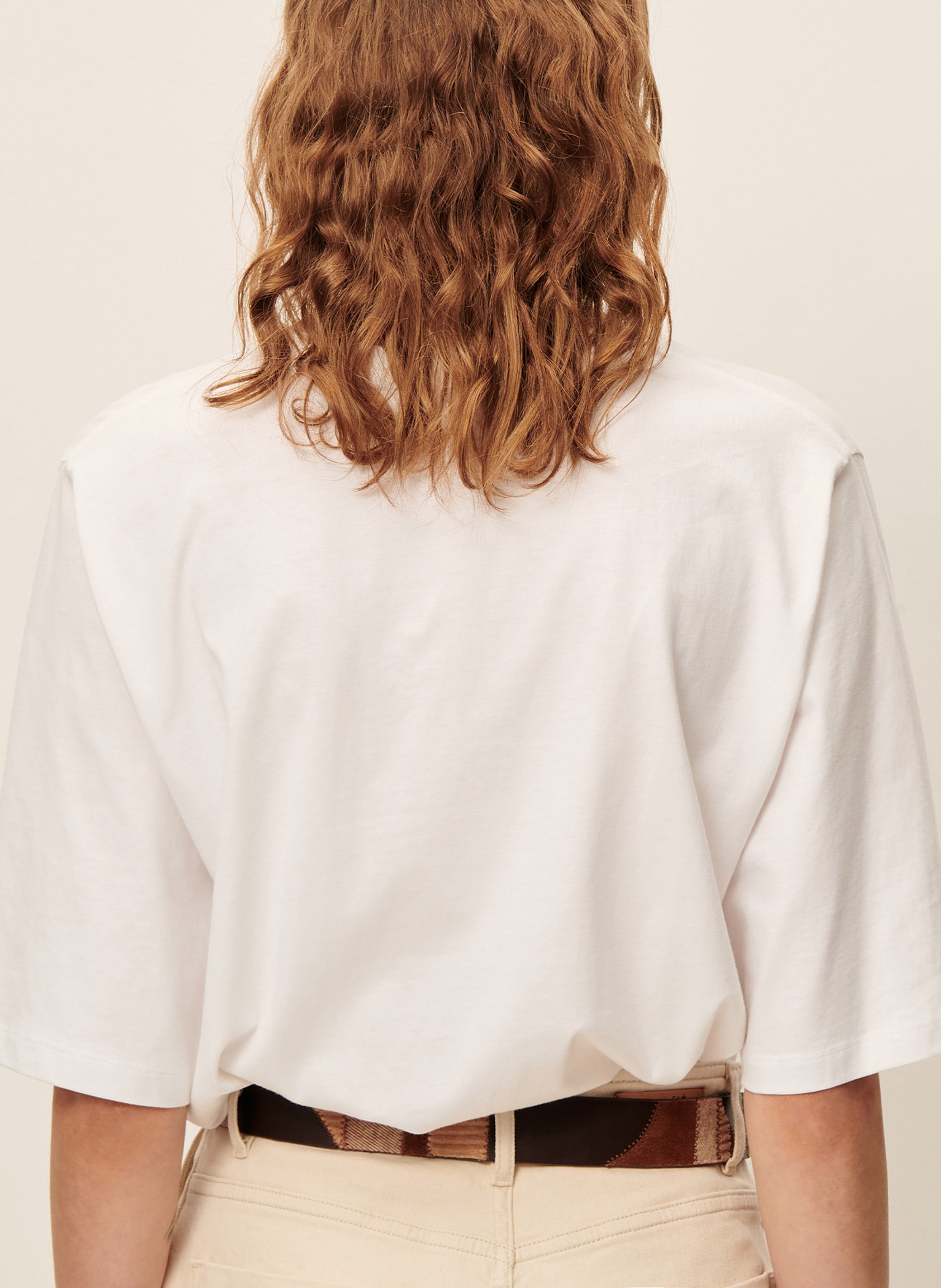 Loose-fit round-neck cotton T-shirt SESSUN White