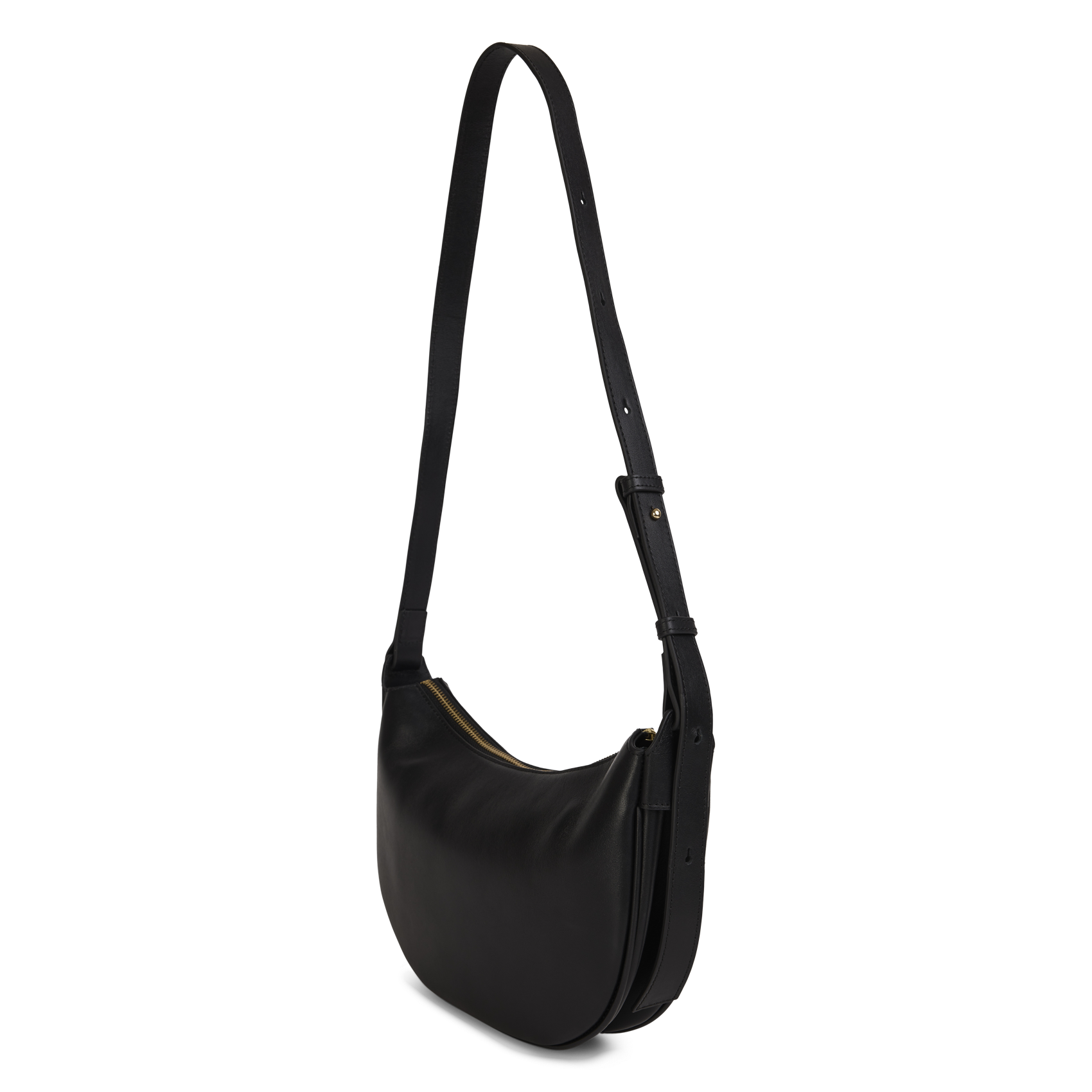Sac bandoulière demi-lune en cuir NAT & NIN Noir