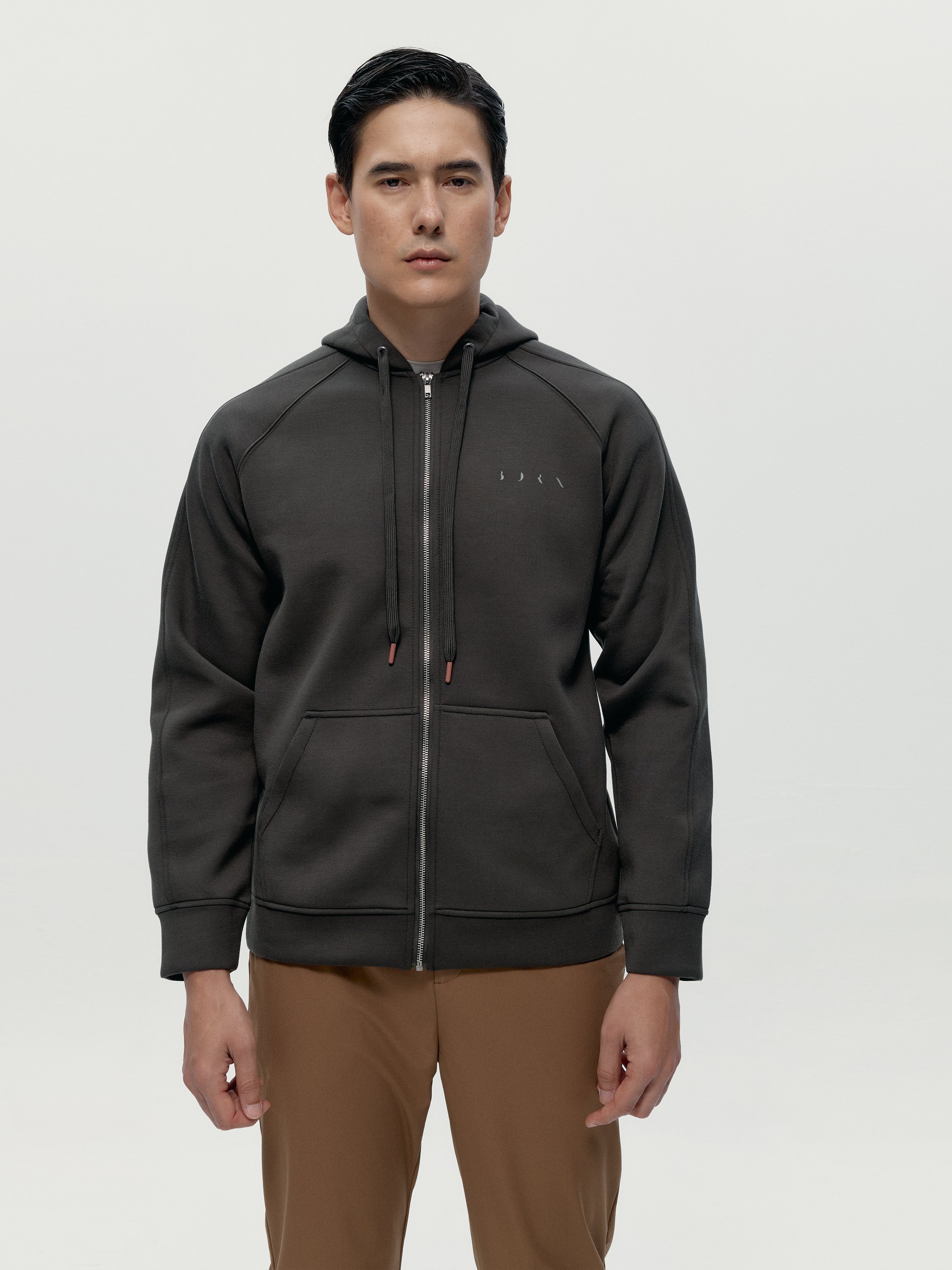 Comfortable sports hoodie with hood BORN LIVING YOGA Brown