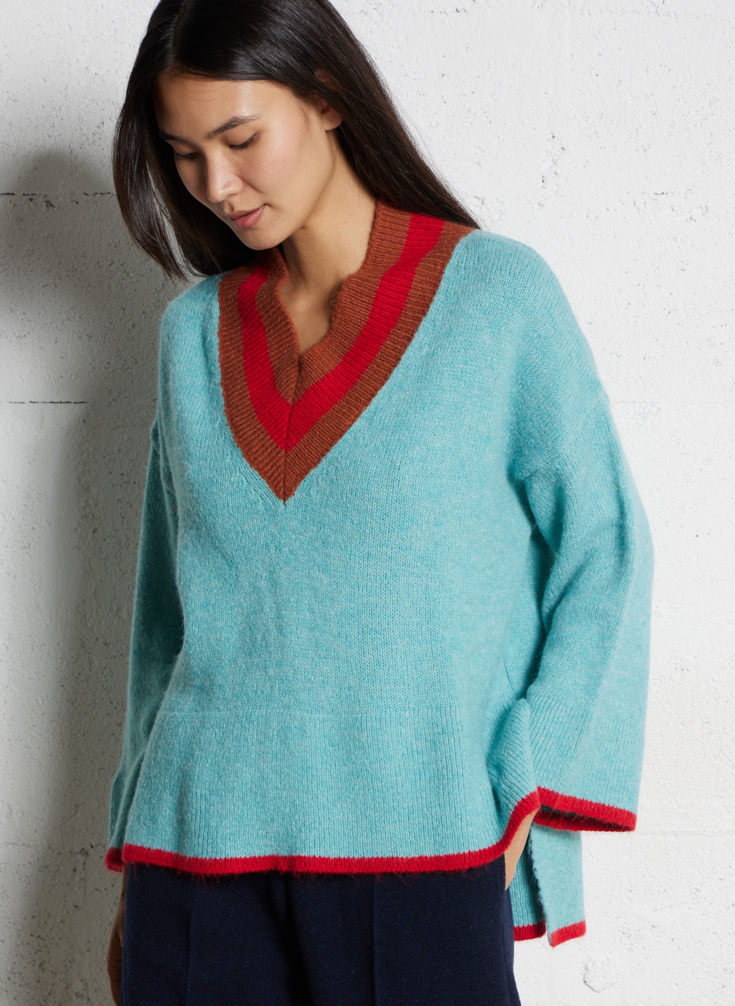 Pull oversize col V DR BLOOM