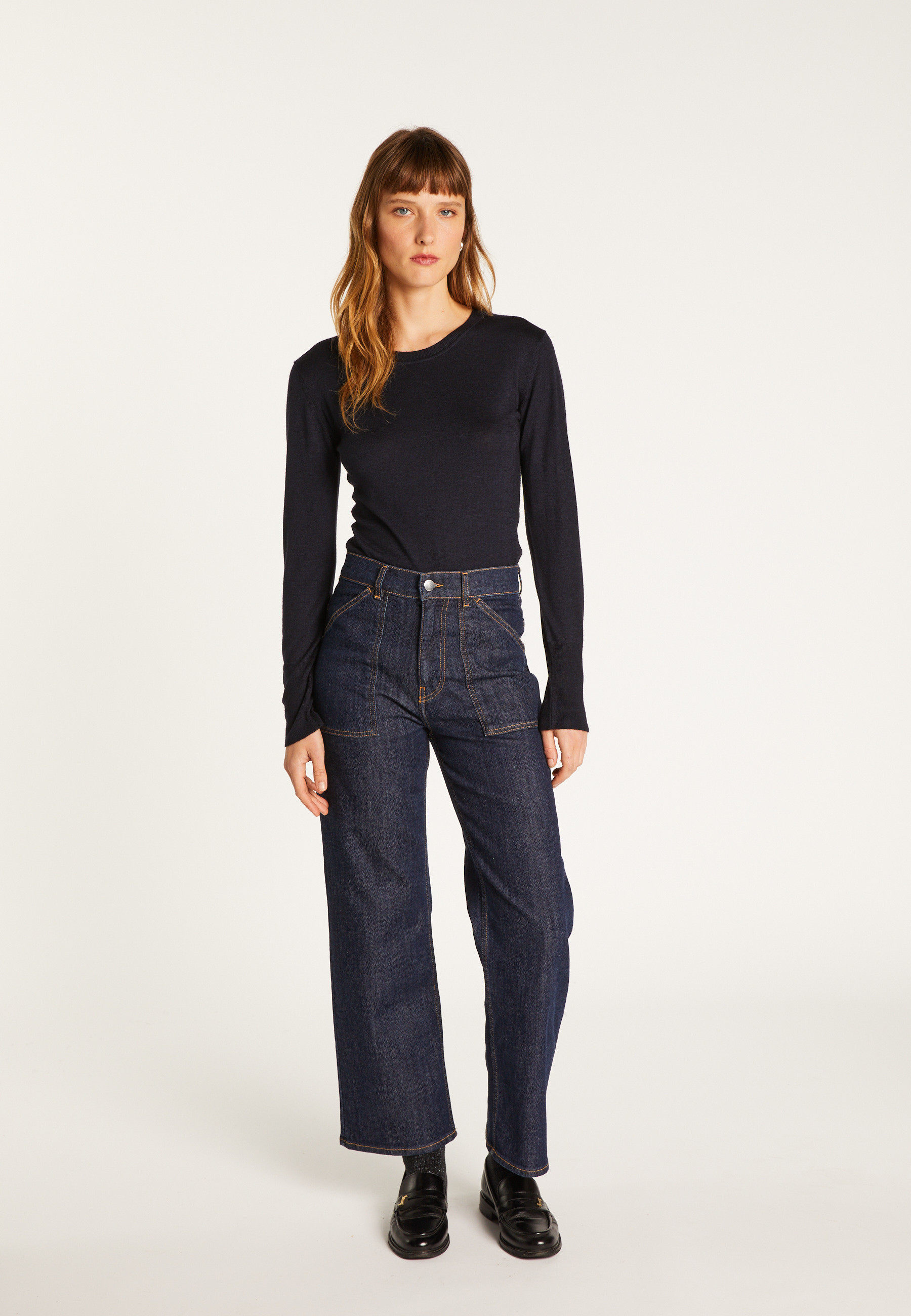 Cashmere silk T-shirt MAISON MONTAGUT Blue