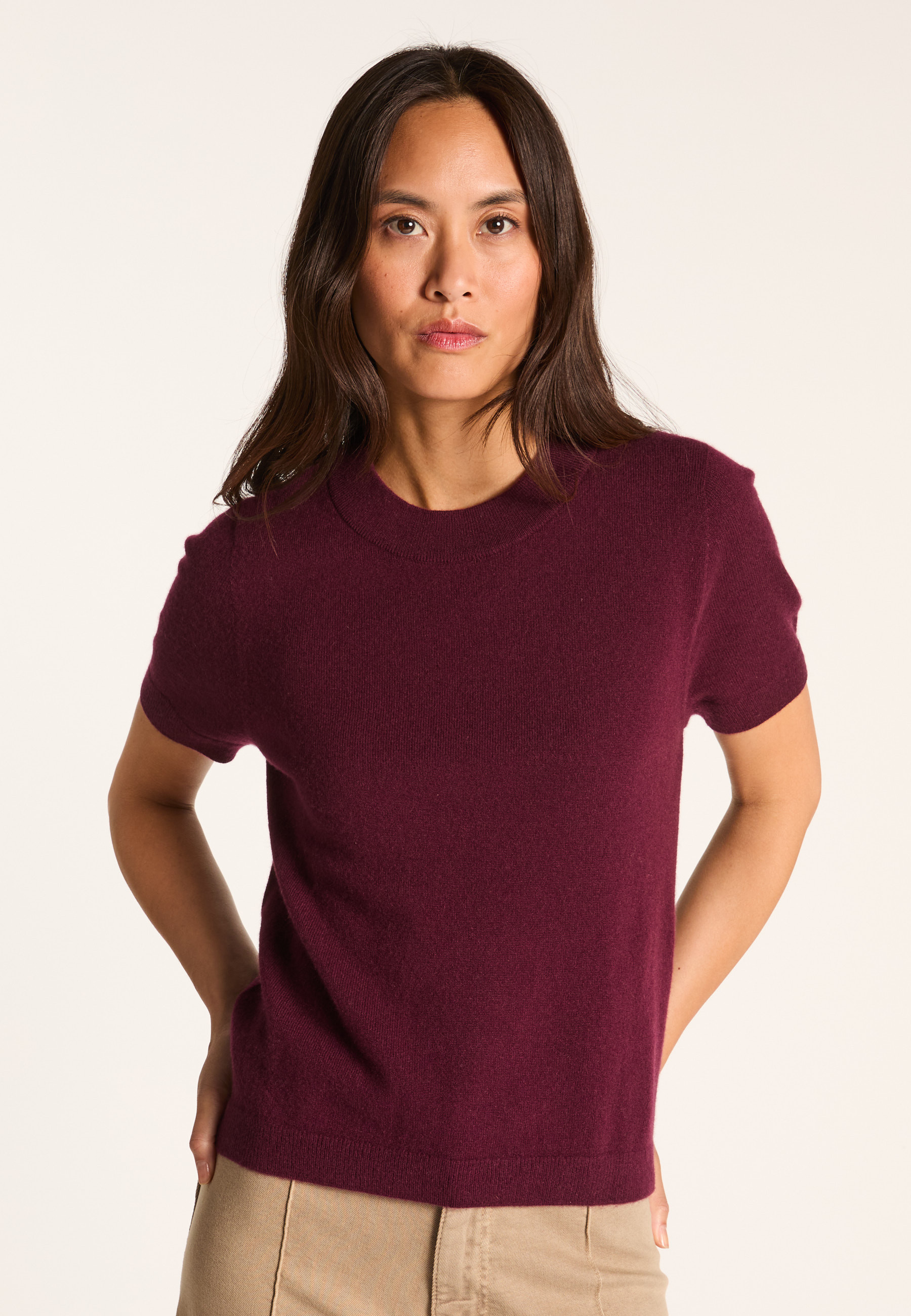Cashmere T-shirt MAISON MONTAGUT Purple