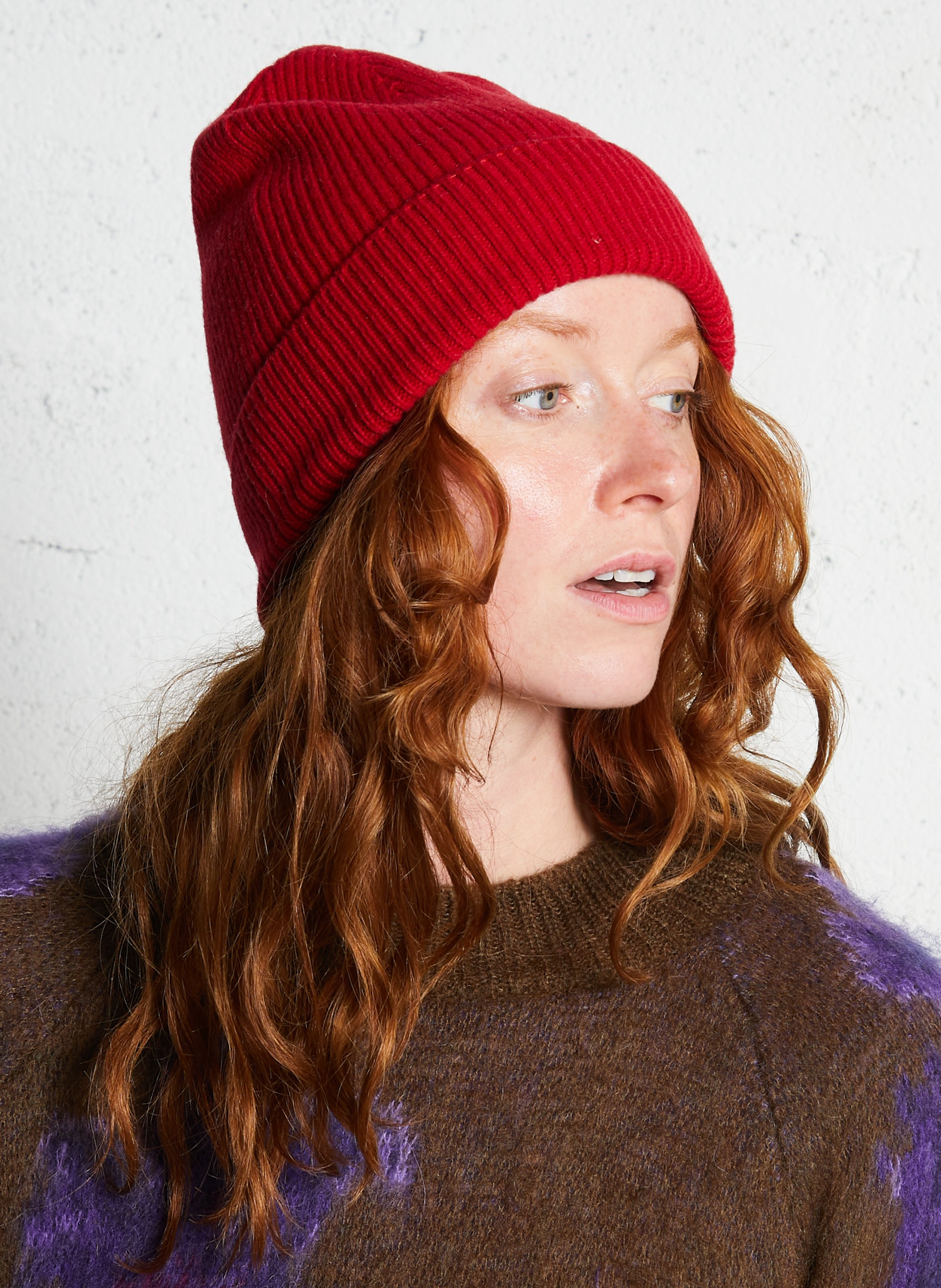 Bonnet en laine et cachemire CEZEMBRE Rouge