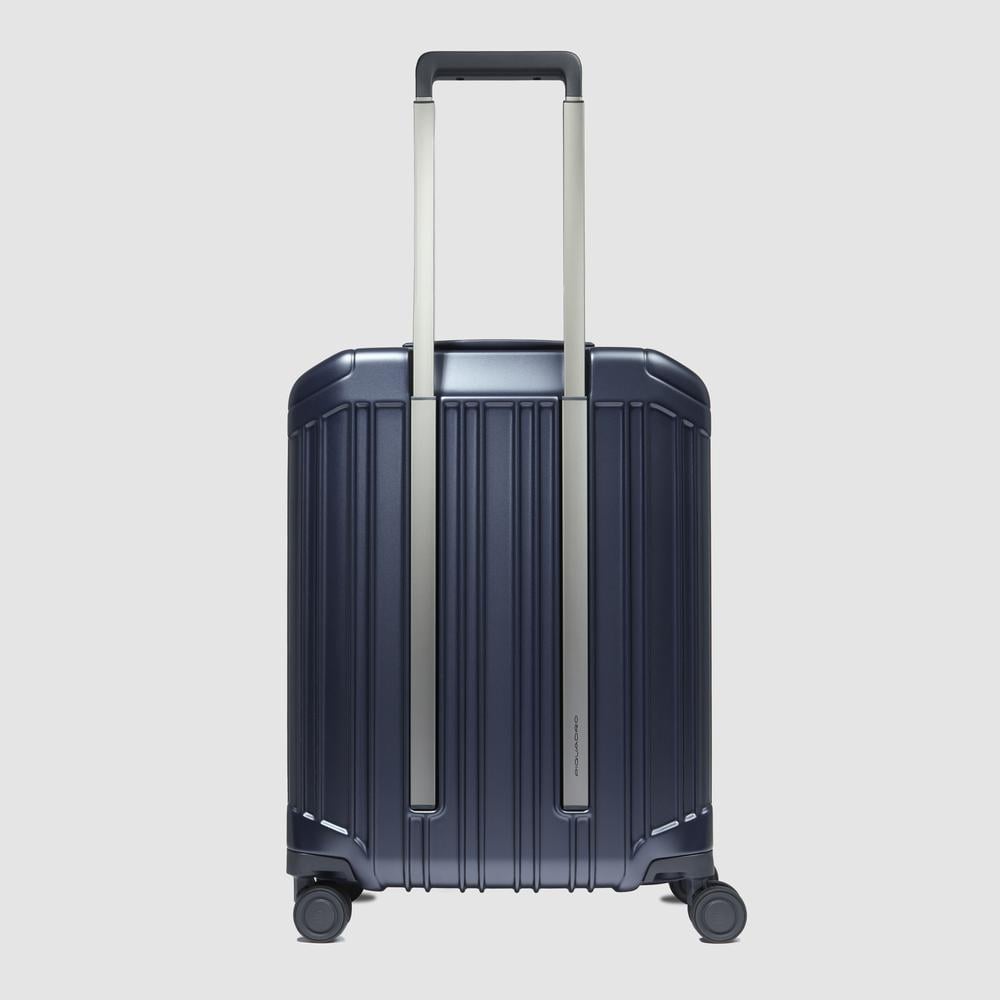 Cabin trolley suitcase with 4 wheels, TSA lock, and USB and USB type-C ports PIQUADRO Blue