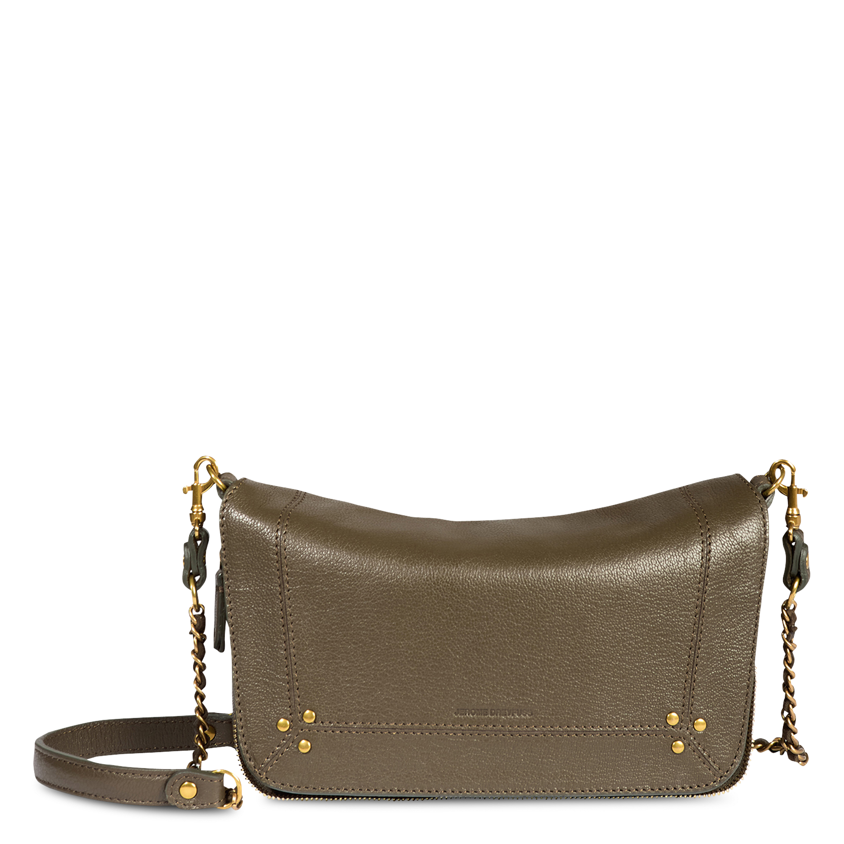 Dori leather shoulder bag JEROME DREYFUSS Khaki