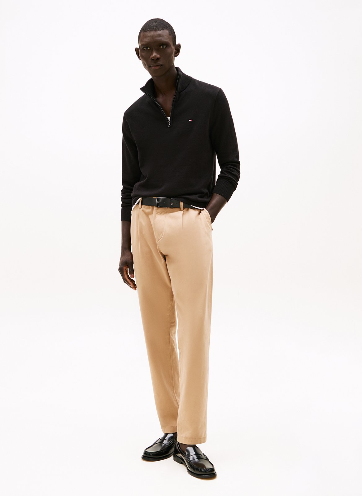 Straight cotton sweater TOMMY HILFIGER Black