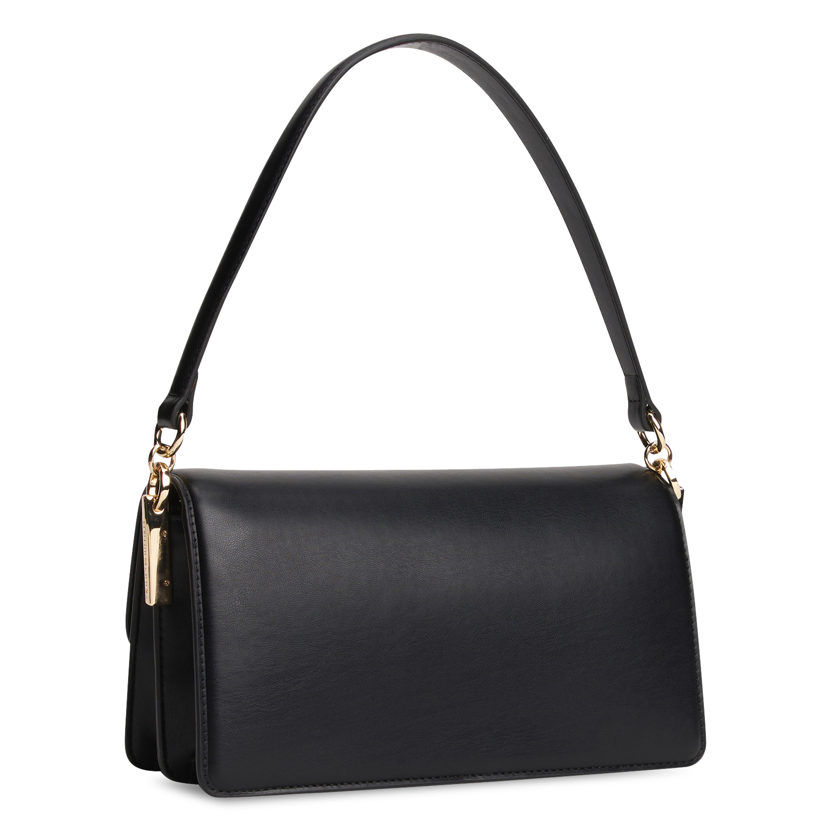 Solid color flap shoulder bag TOMMY HILFIGER Black