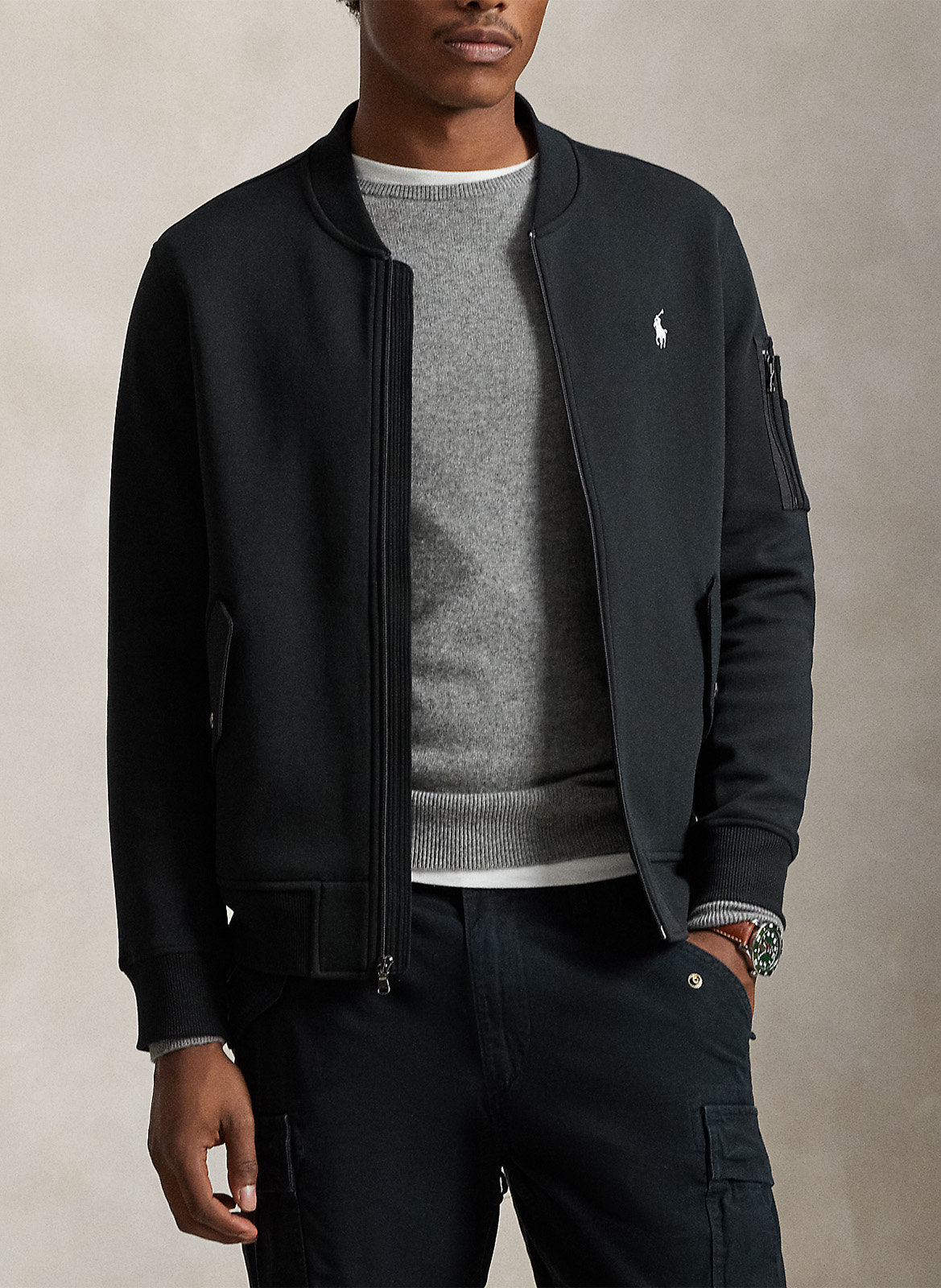 Blouson col rond en coton mélangé POLO RALPH LAUREN