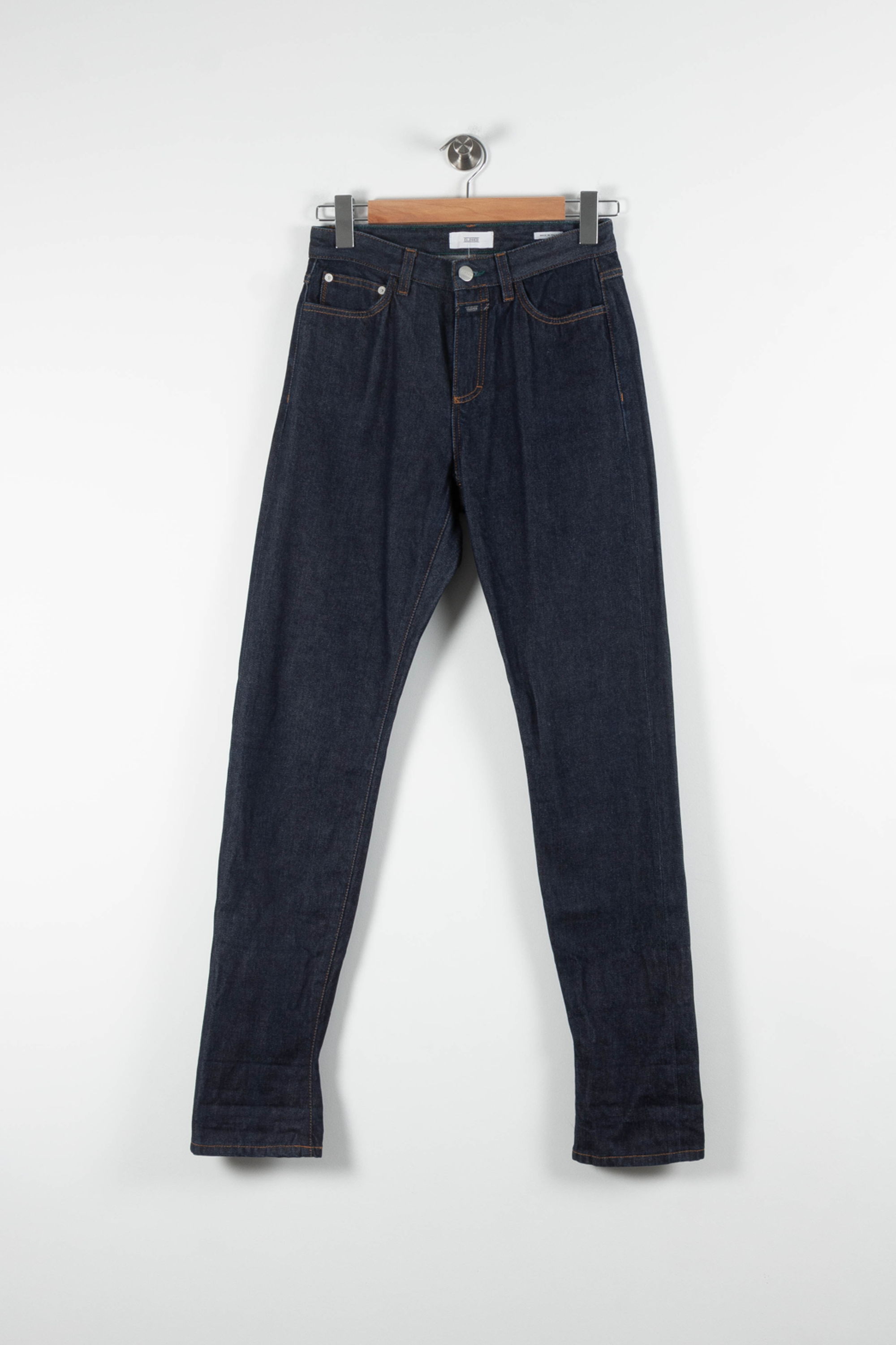 Cropped slim jeans with studs CLOSED - Seconde Main Blue