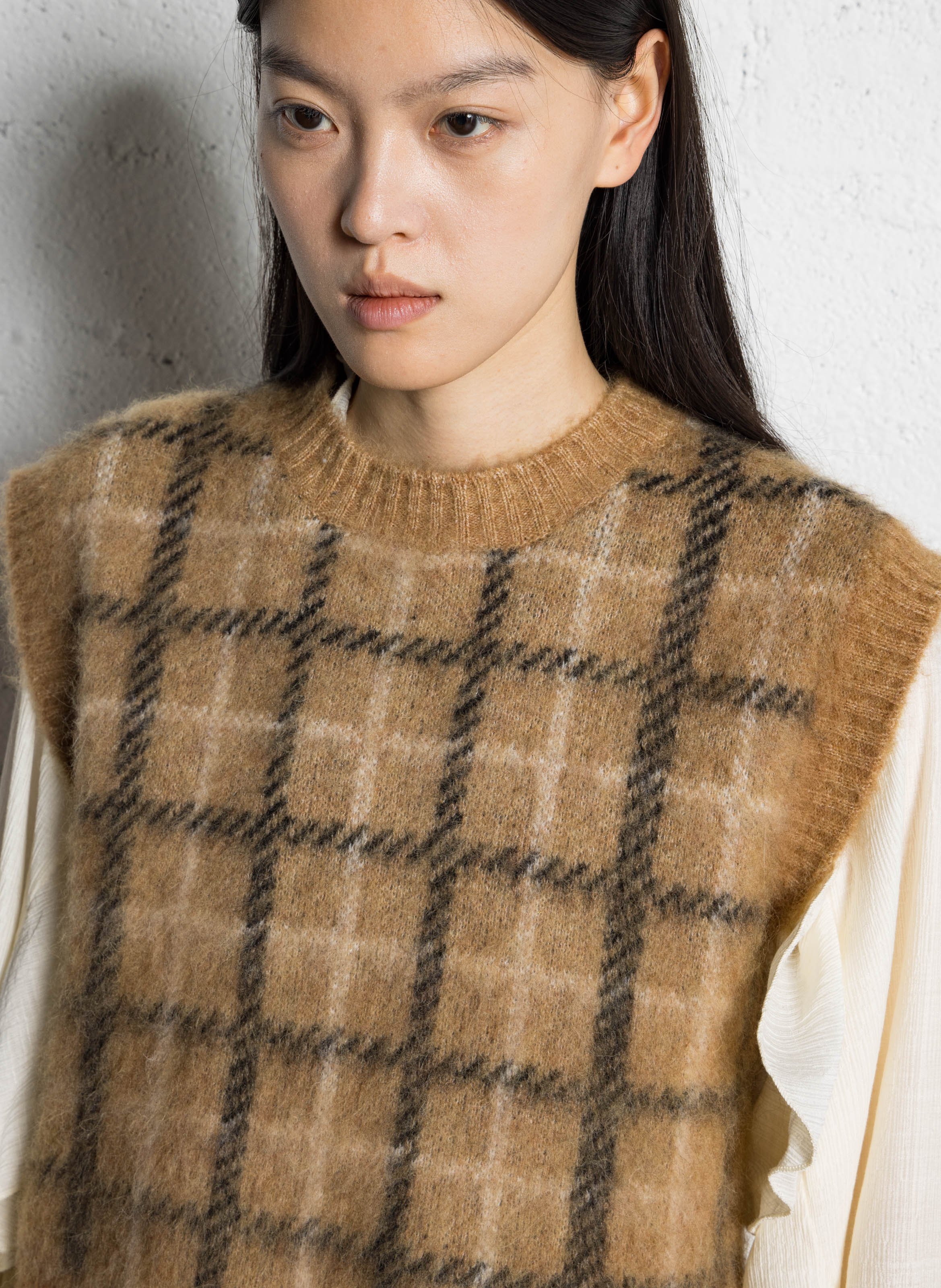 Pull col V  MAISON 123 Beige