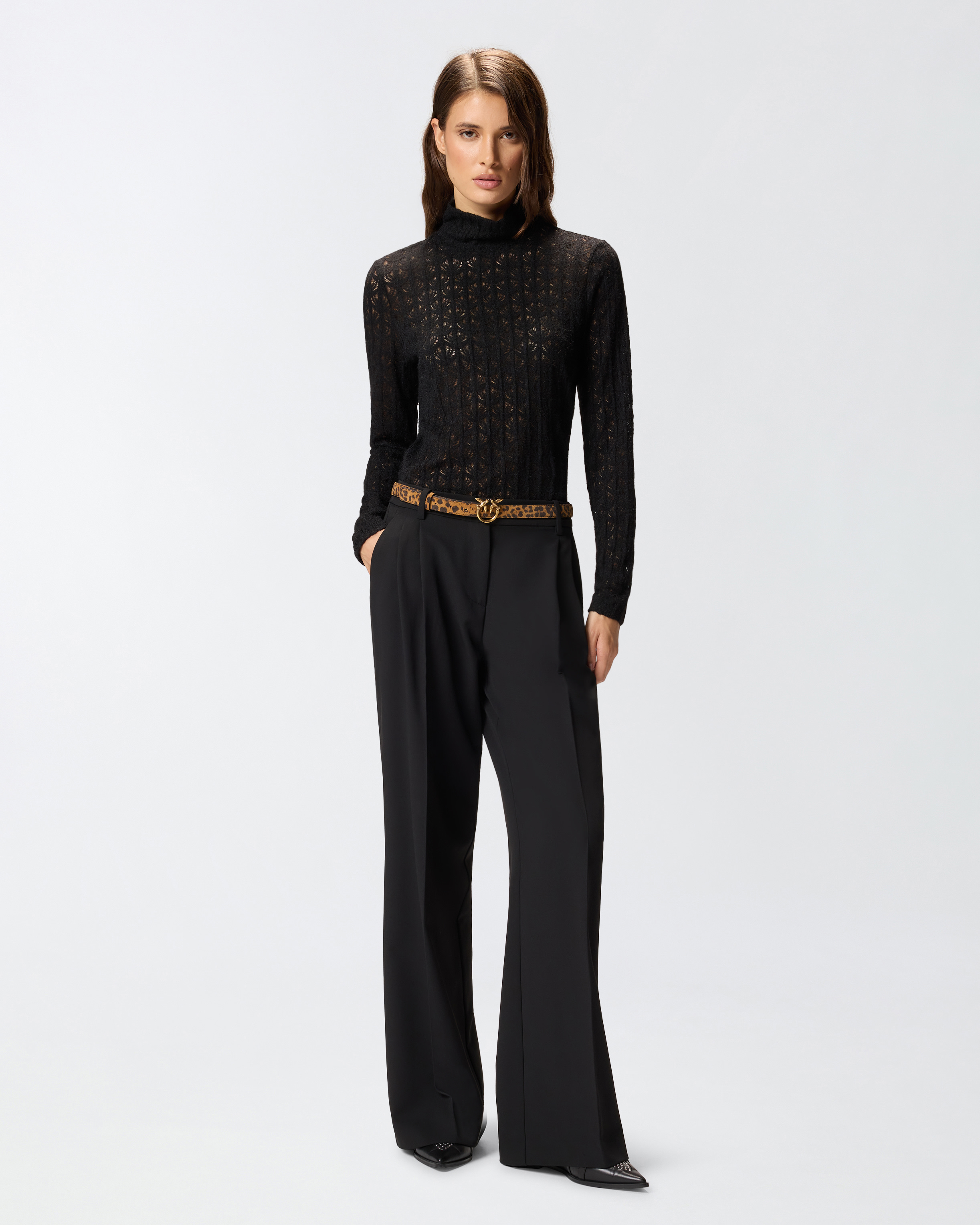 Lace sweater with sheer details PINKO Black