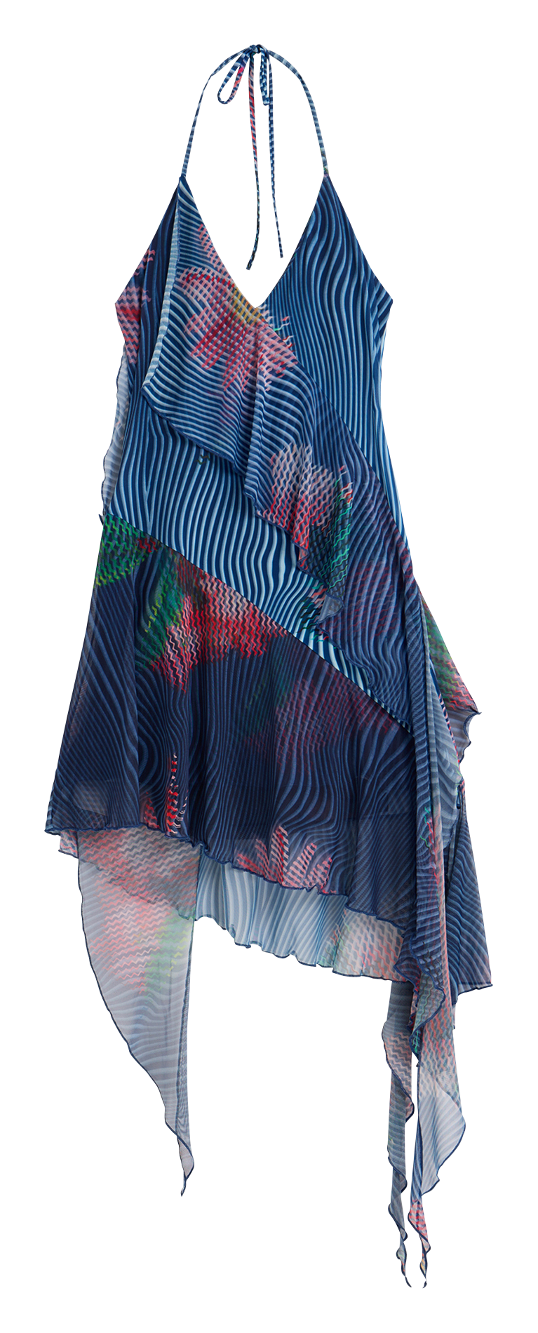 Bedrucktes Kleid DESIGUAL Blau