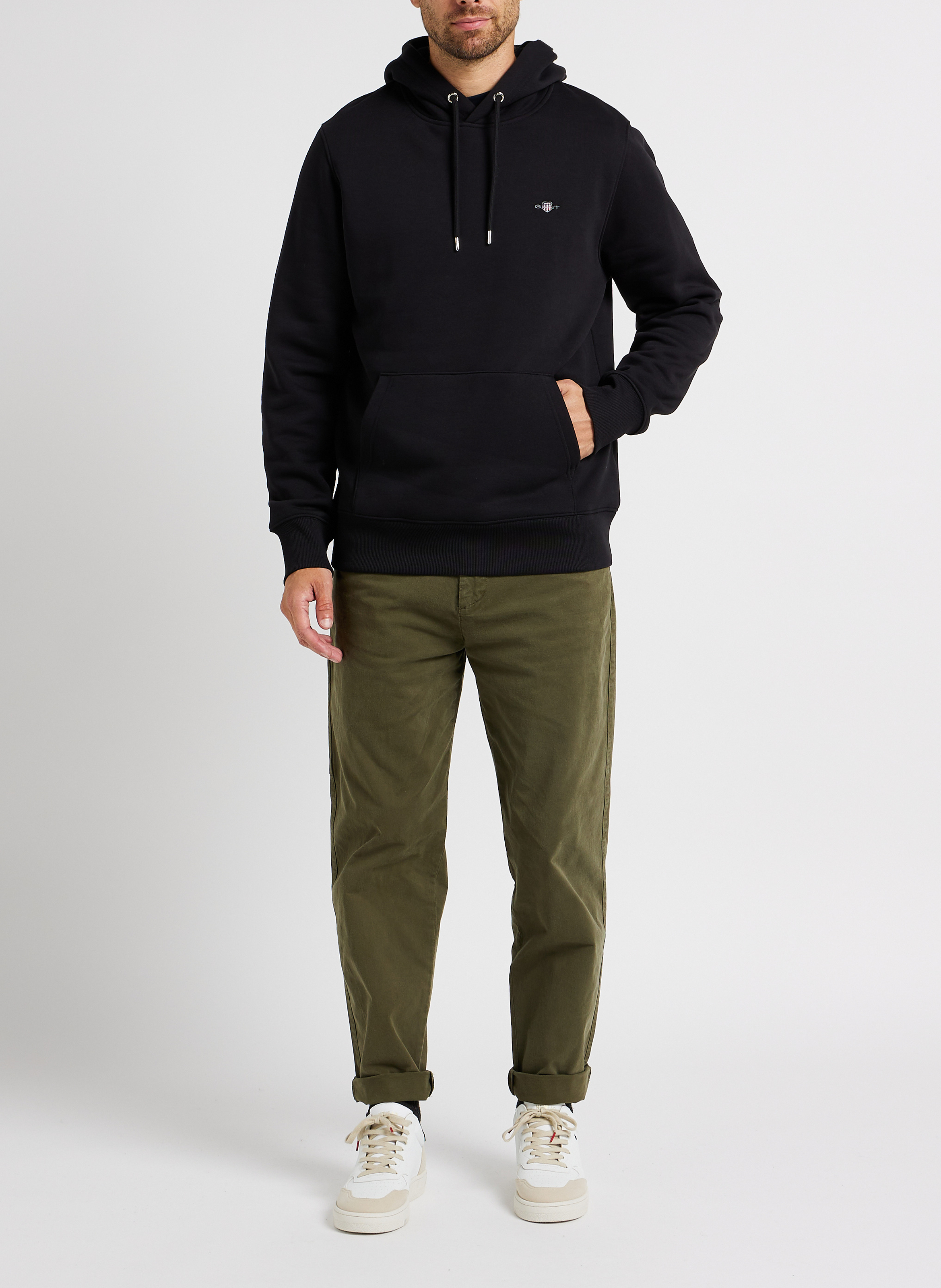 Kapuzensweatshirt aus Baumwoll-Mix, Regular Fit GANT Schwarz