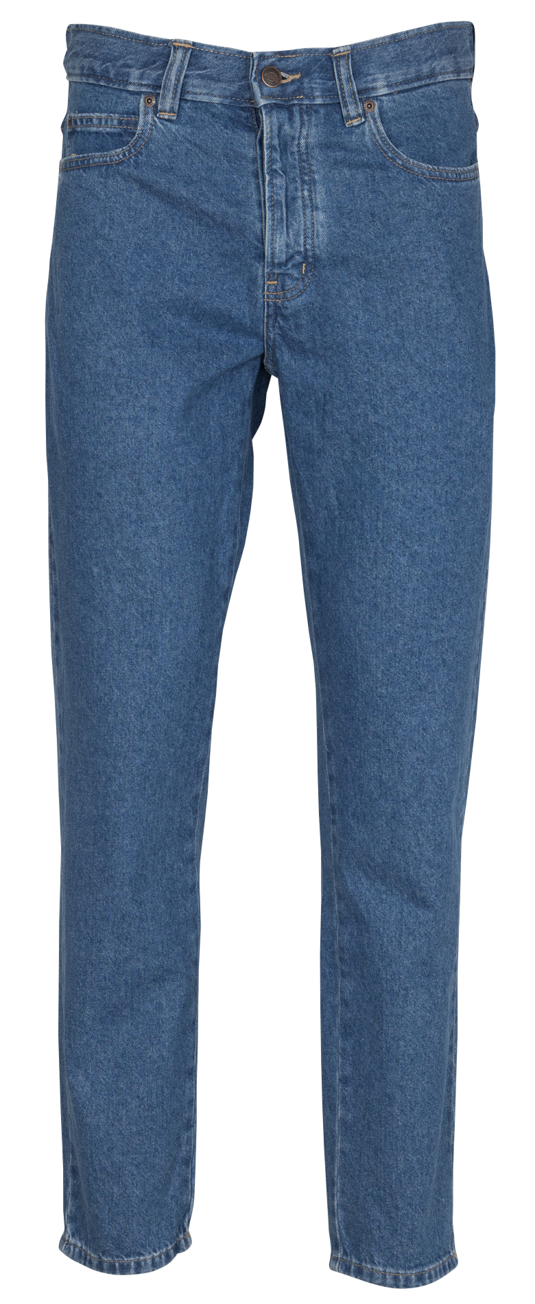 - Straight Cut Jeans
- 5 Taschen
- Gerader Schnitt
- Stone-Washed-Optik DICKIES Blau