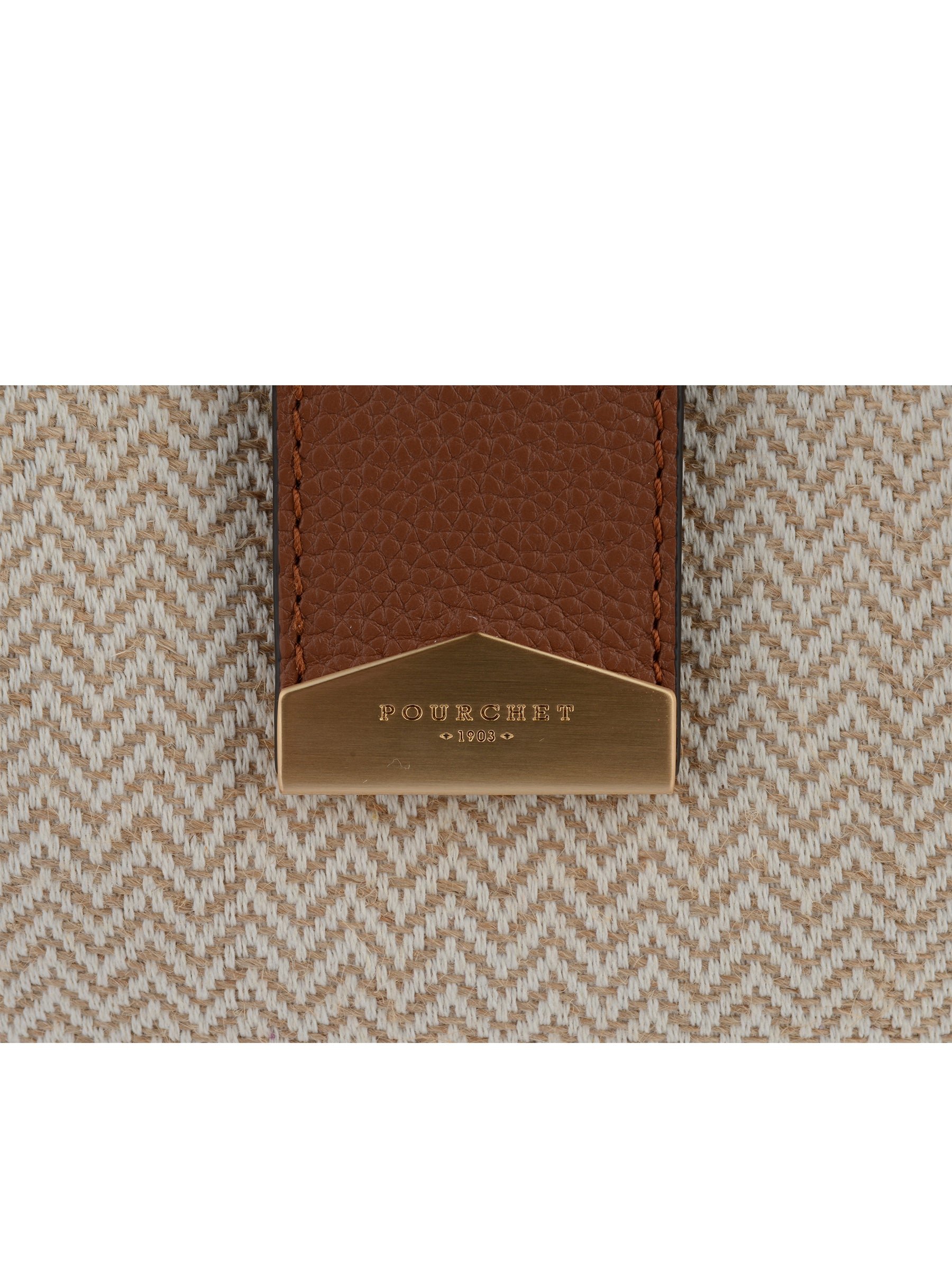 Calfskin leather shoulder bag POURCHET Golden