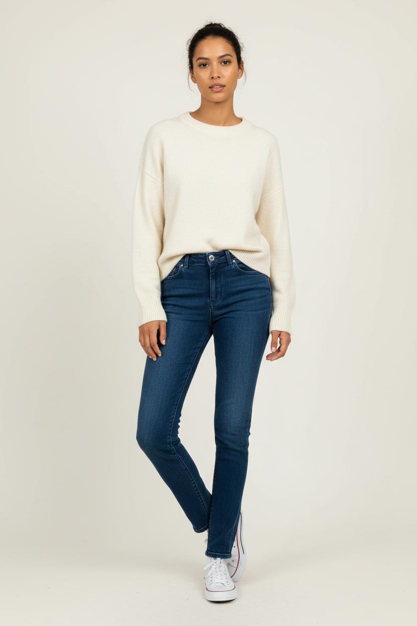 Cropped slim jeans with studs ACNE STUDIOS - Seconde Main Blue