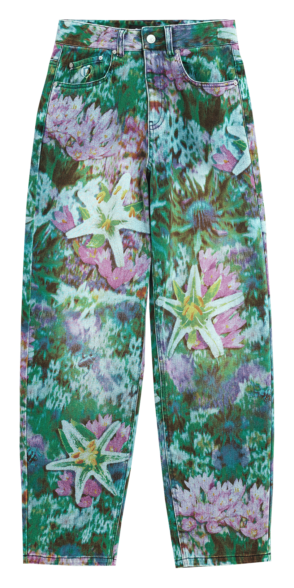 Printed straight jeans DESIGUAL Blue