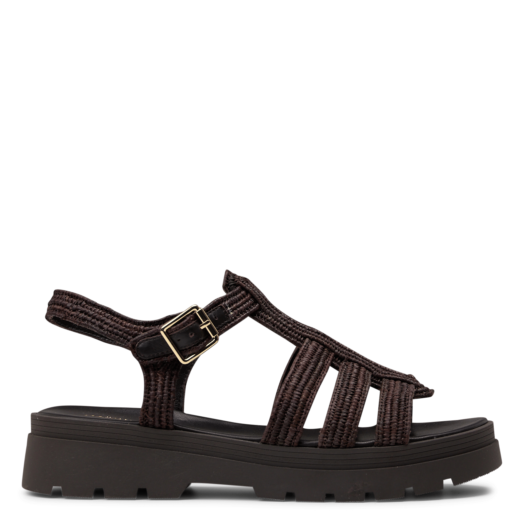 Flat sandals in mixed straw MELLOW YELLOW