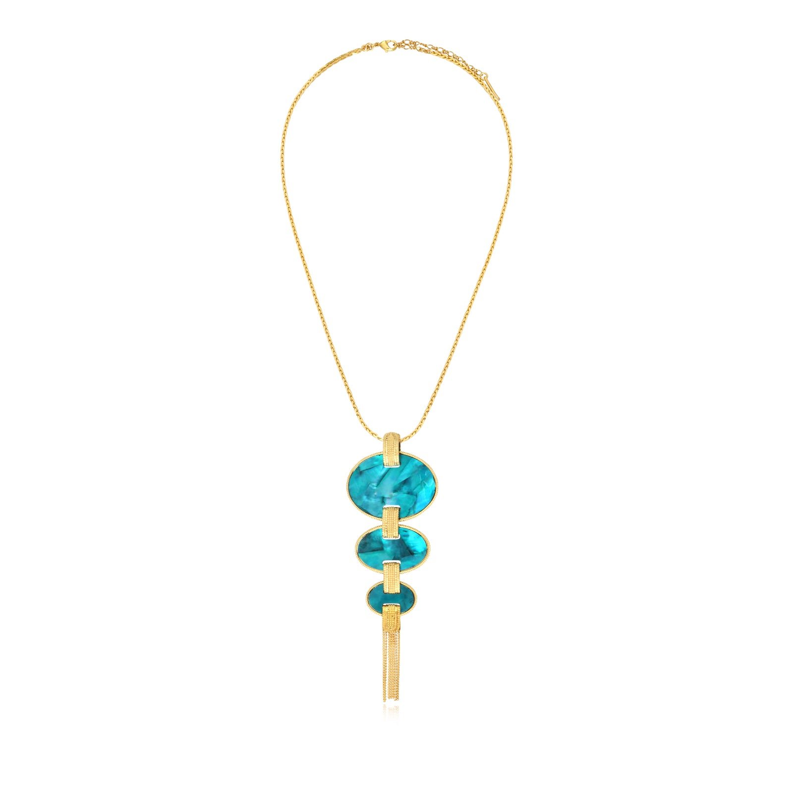 Long gold-plated necklace SATELLITE PARIS Green