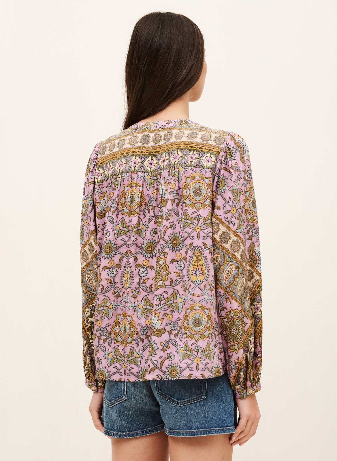Blouse droite fluide imprimée BA&SH Violet