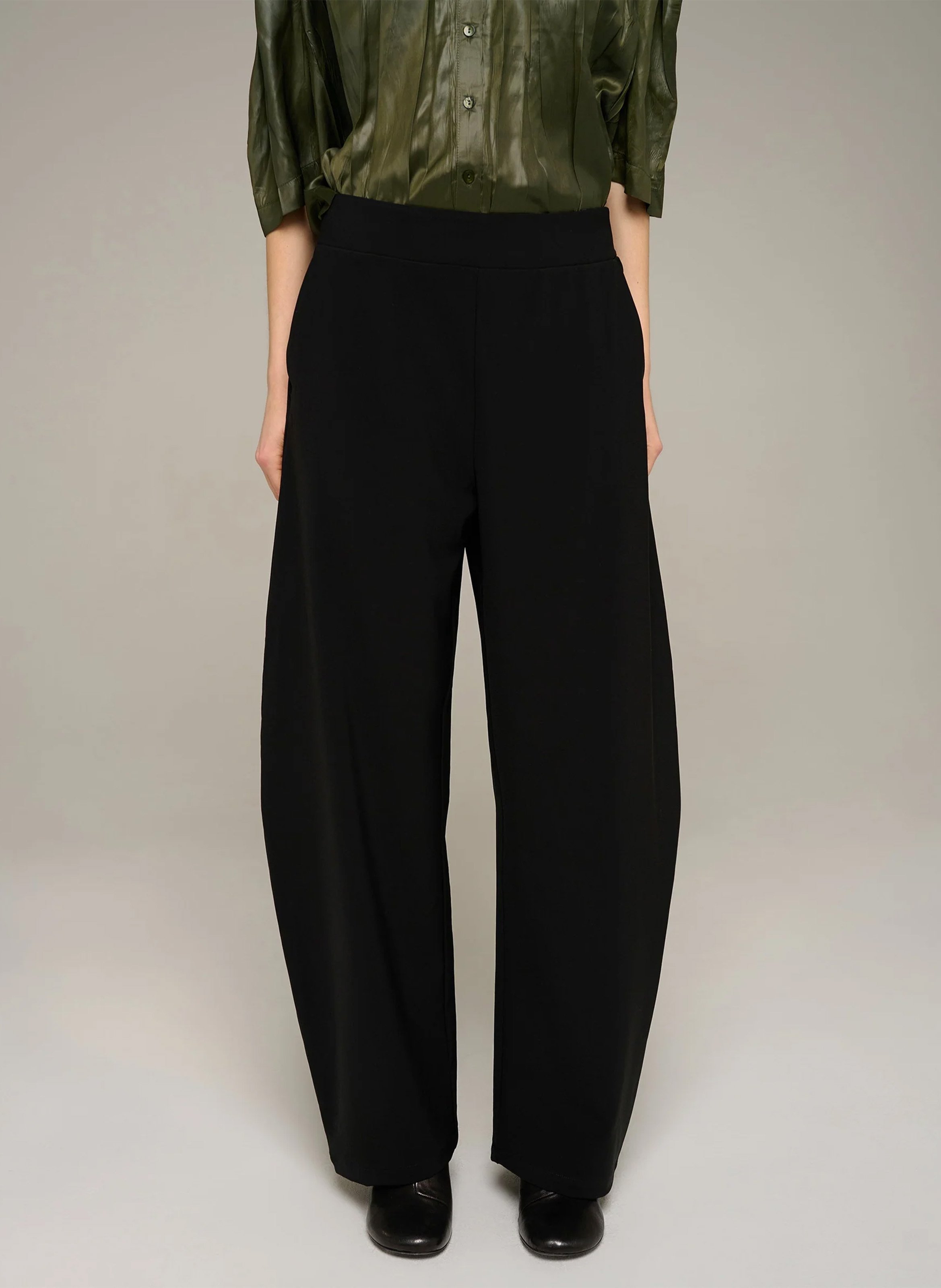 High-waisted barrel pants COTELAC Black