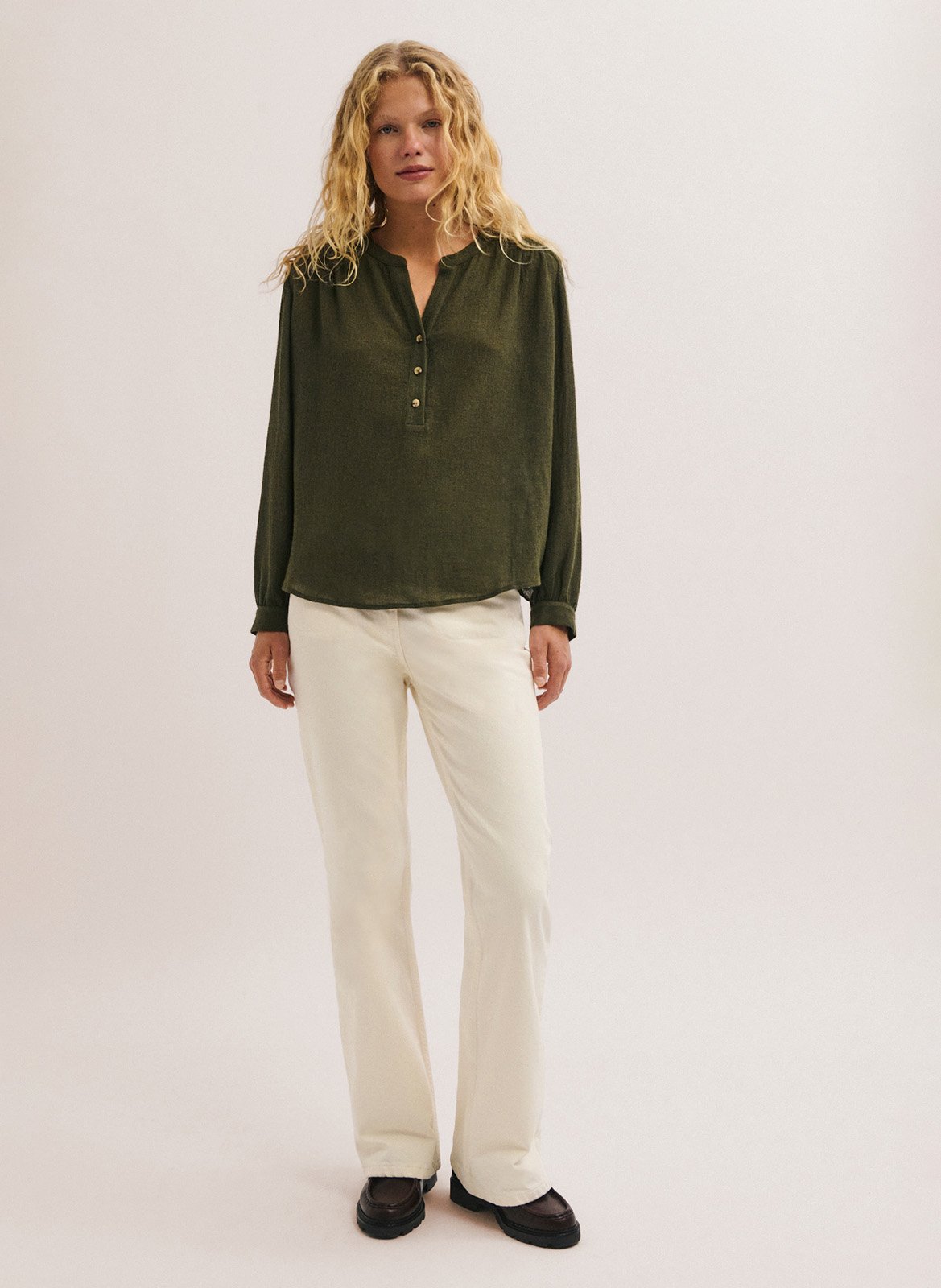 Oversize Tunika mit Stehkragen PABLO Khaki
