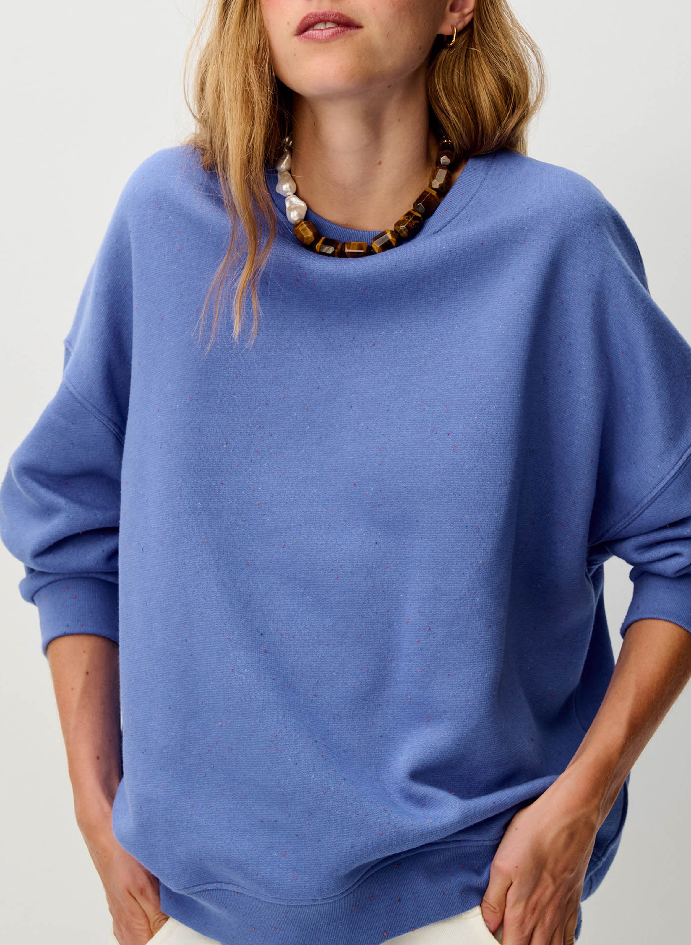 Oversized sweater met ronde hals van katoenmix SESSUN