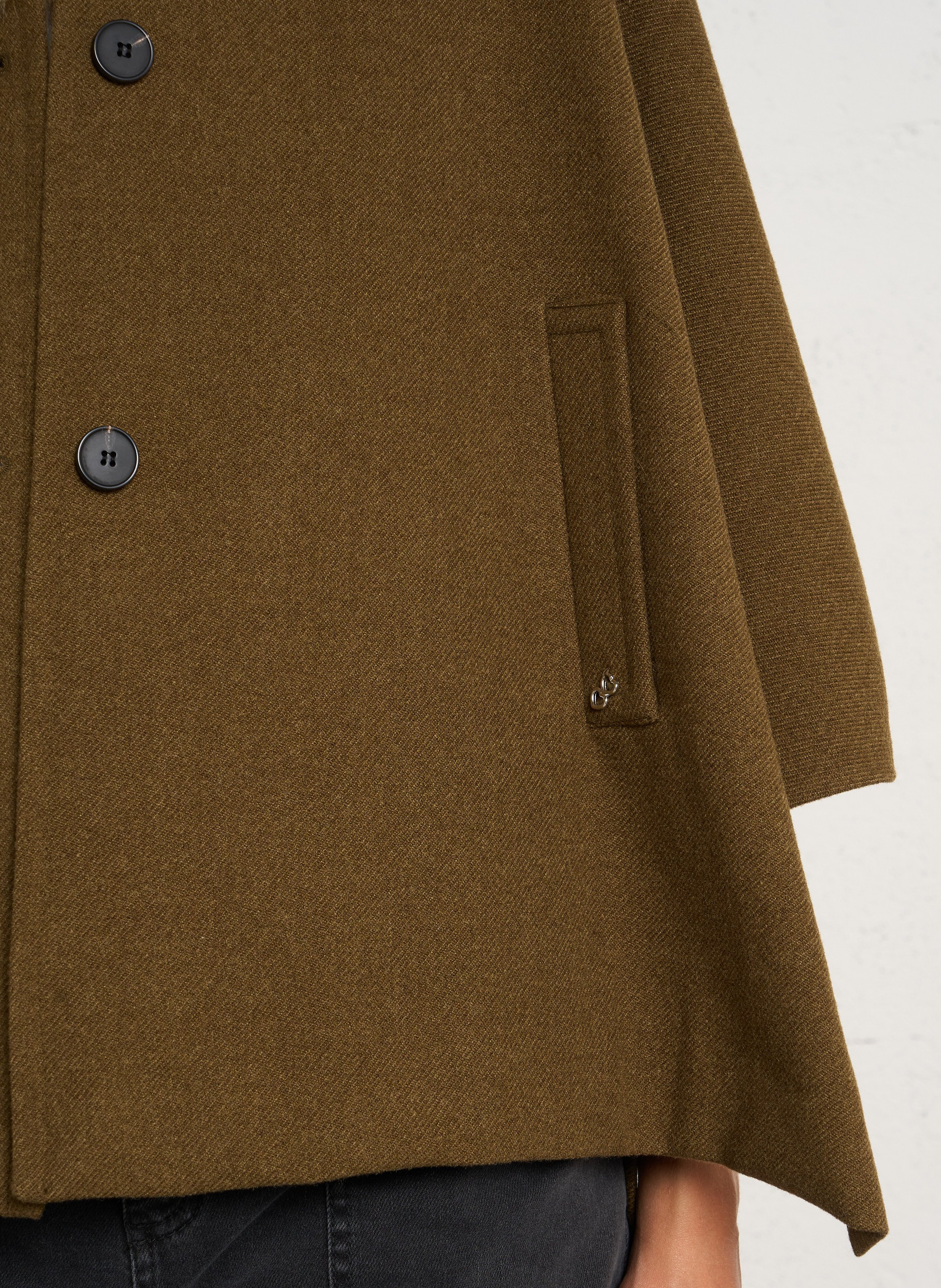 Short Oversized Solid Color Coat PLEASE Khaki