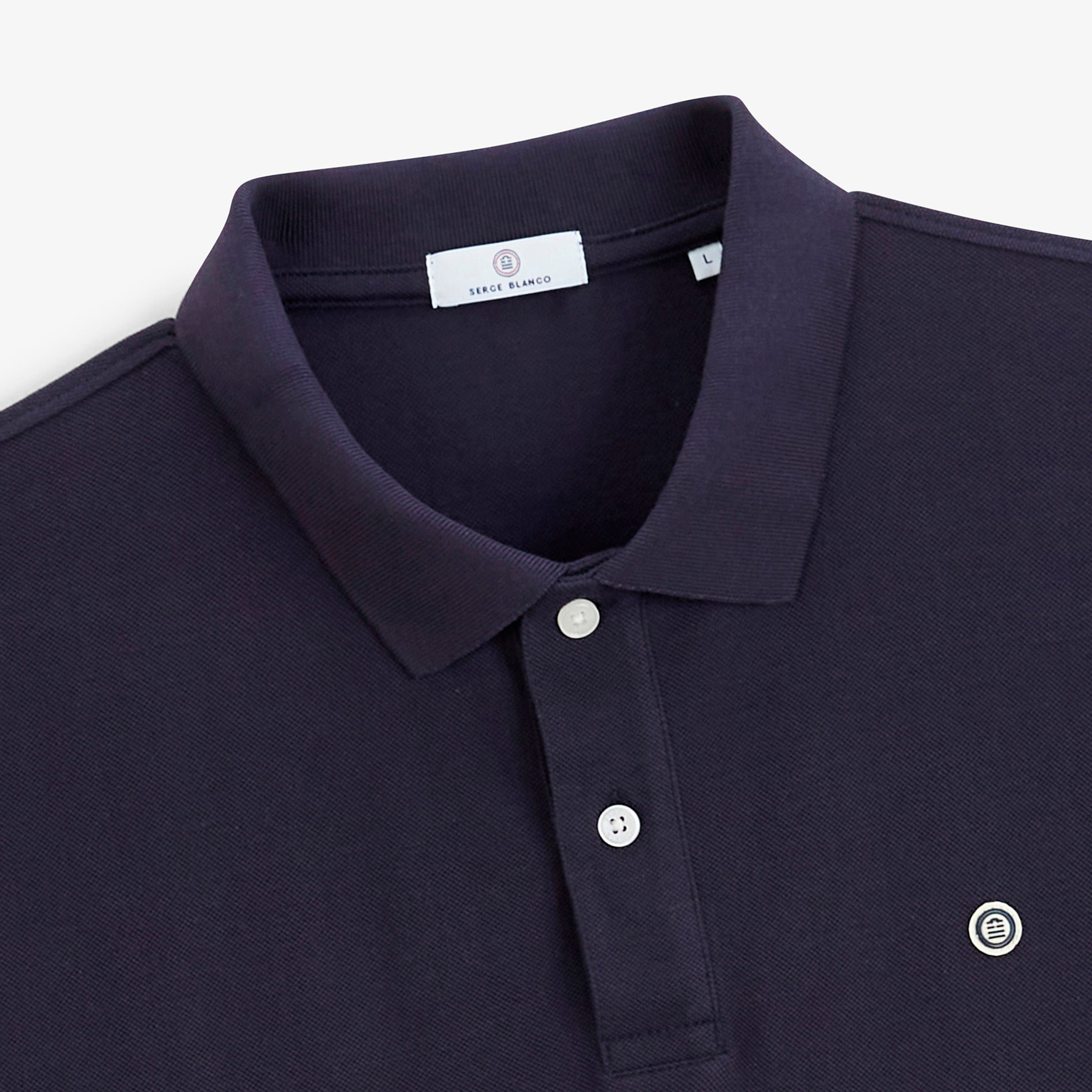 Short-sleeved cotton piqué polo SERGE BLANCO Blue
