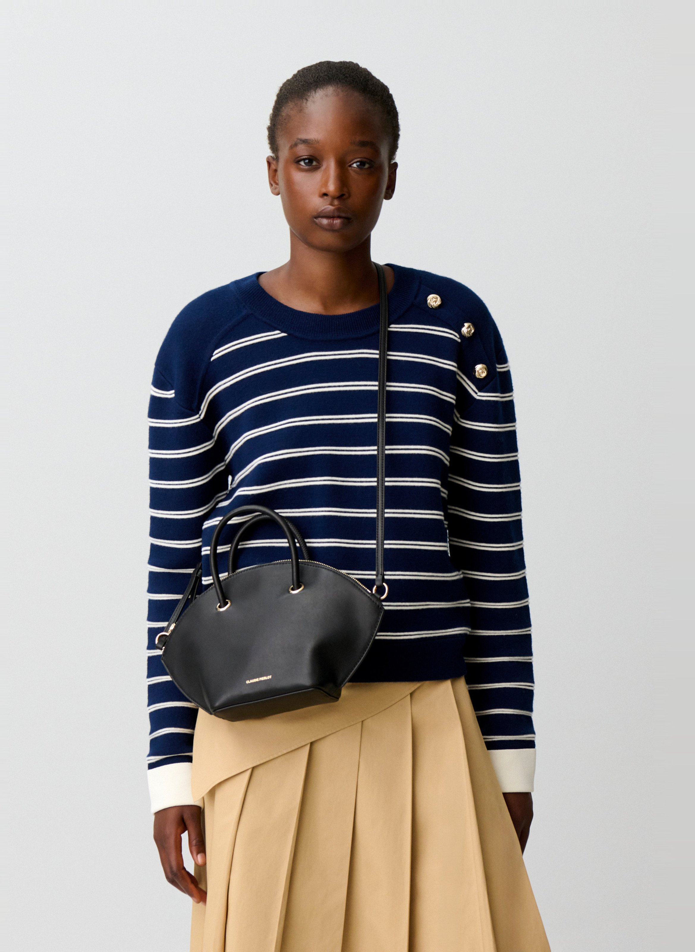 Sac bandoulière en cuir | Noir CLAUDIE PIERLOT Femme