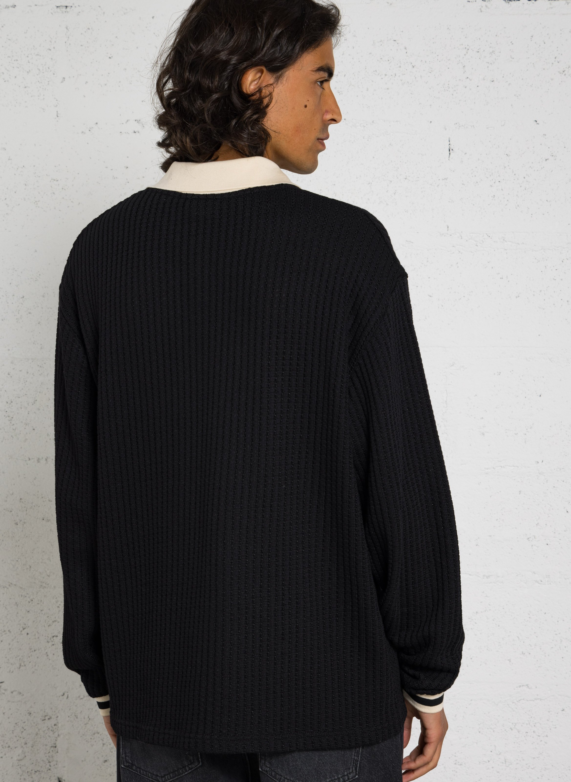 Pull oversize en coton mélangé LES DEUX Noir