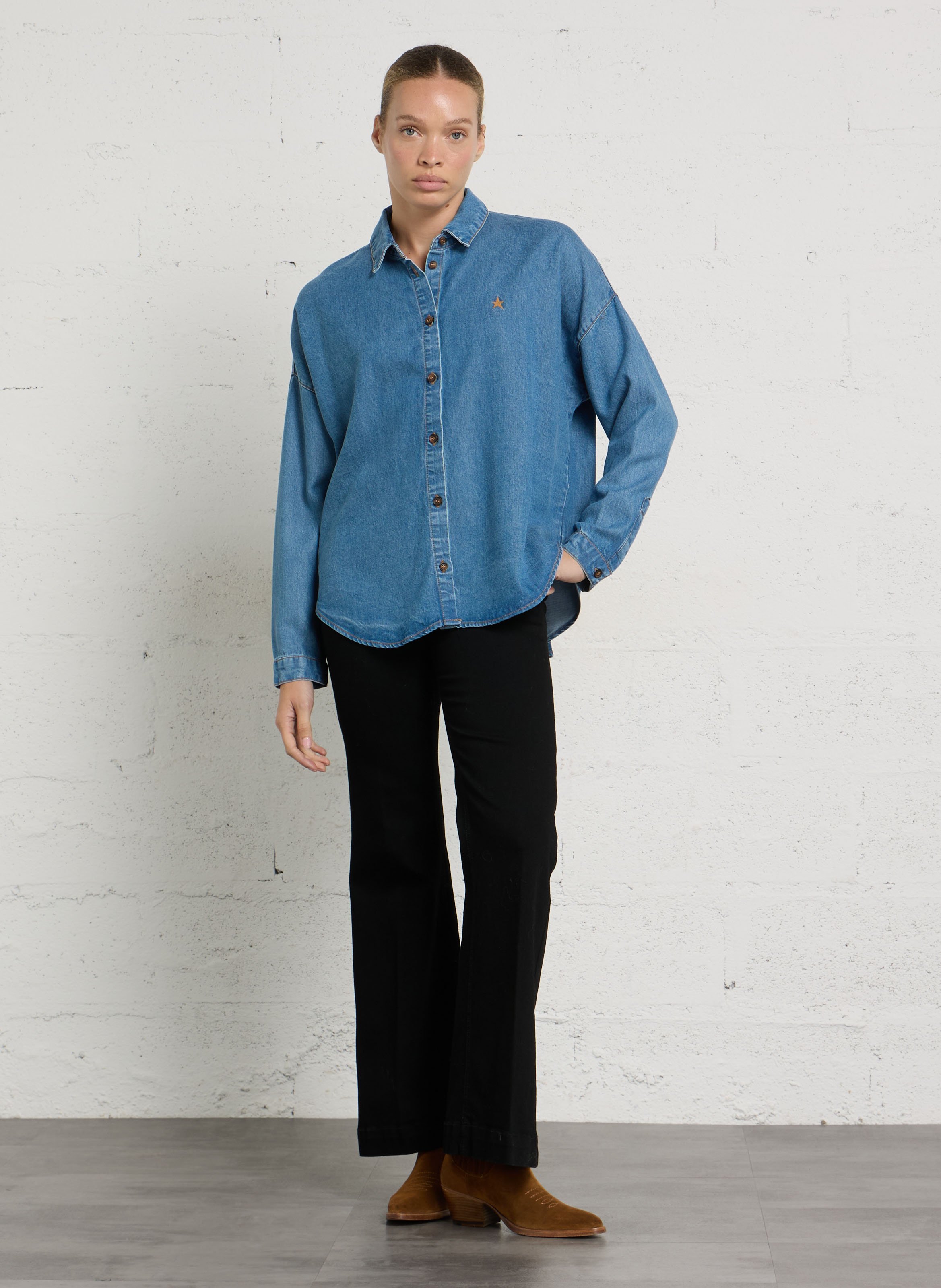 Loose denim shirt SUD EXPRESS Blue