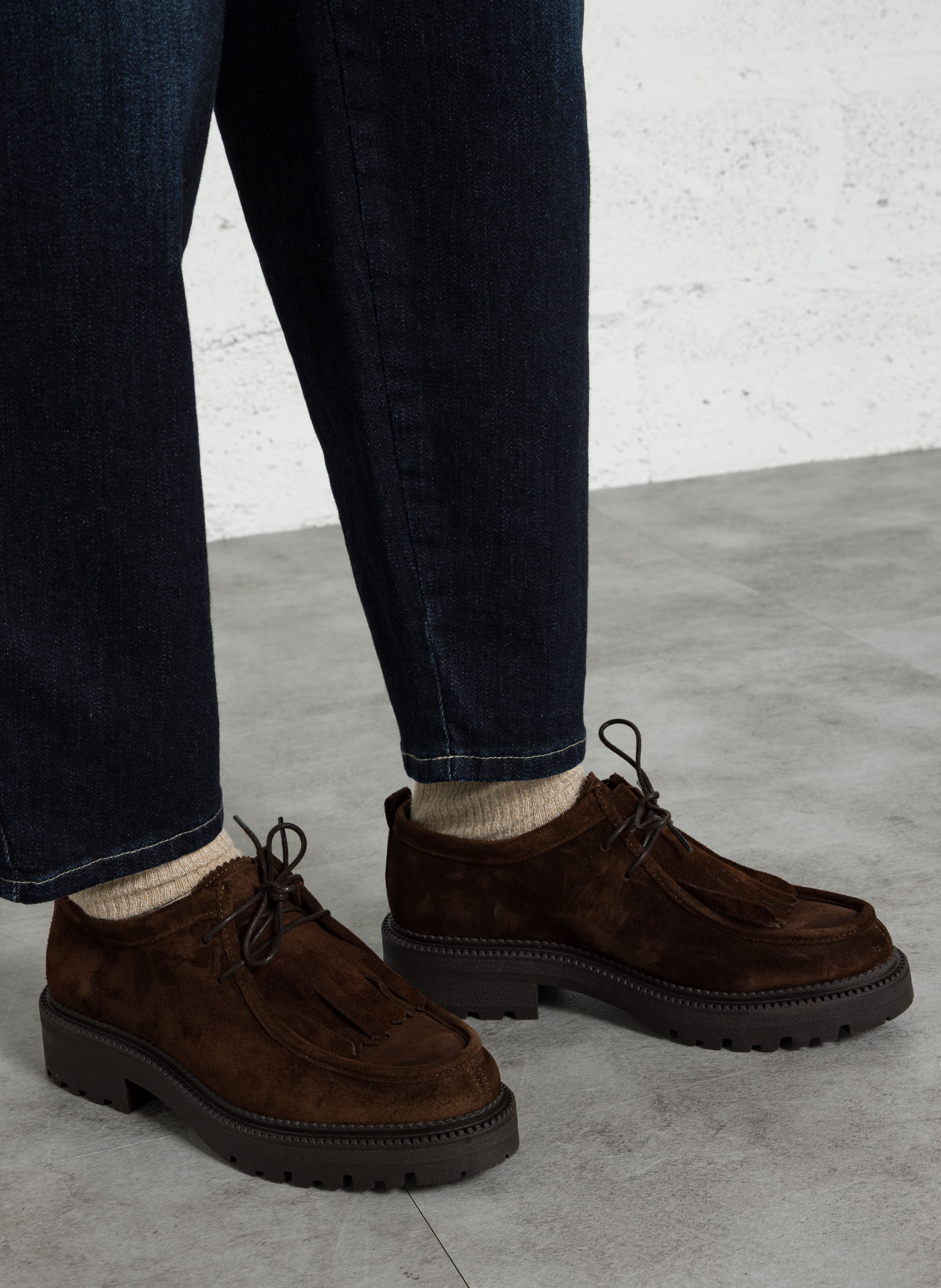 Suède derby schoenen van leer BOCAGE Bruin