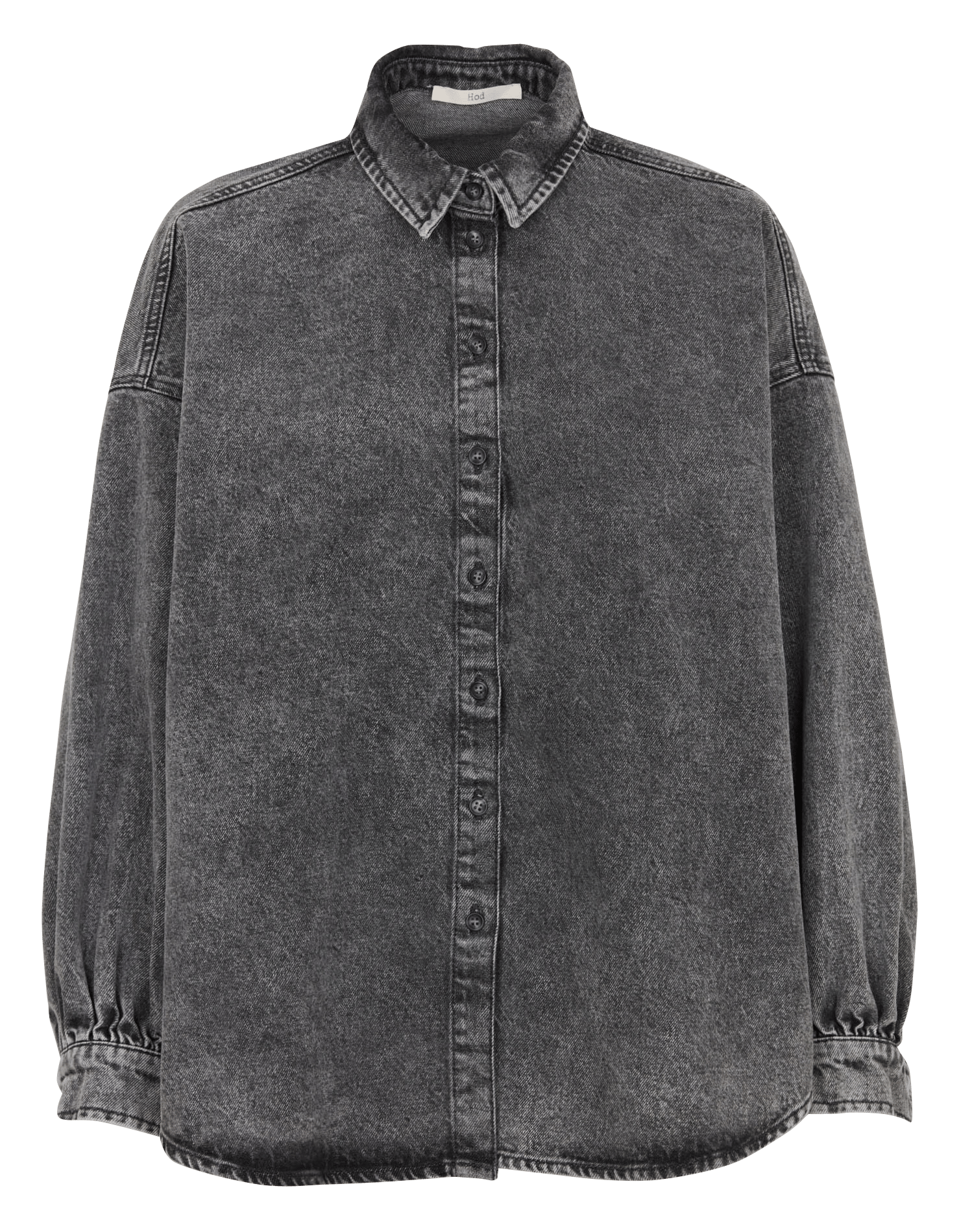 Chemise ample col classique denim en coton mélangé HOD PARIS Gris