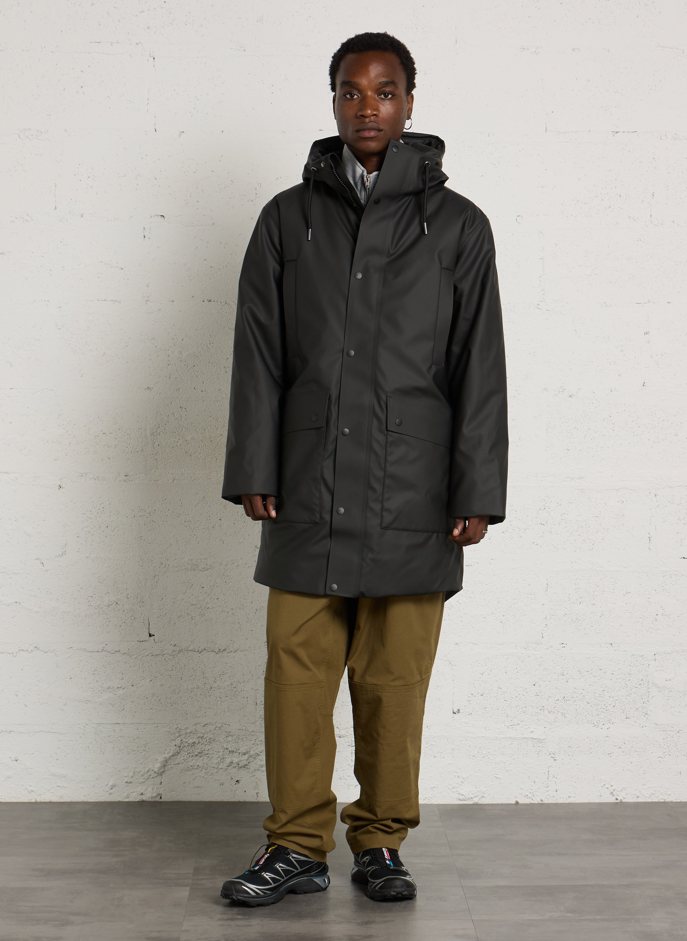 Straight-cut hooded parka RAINS Black