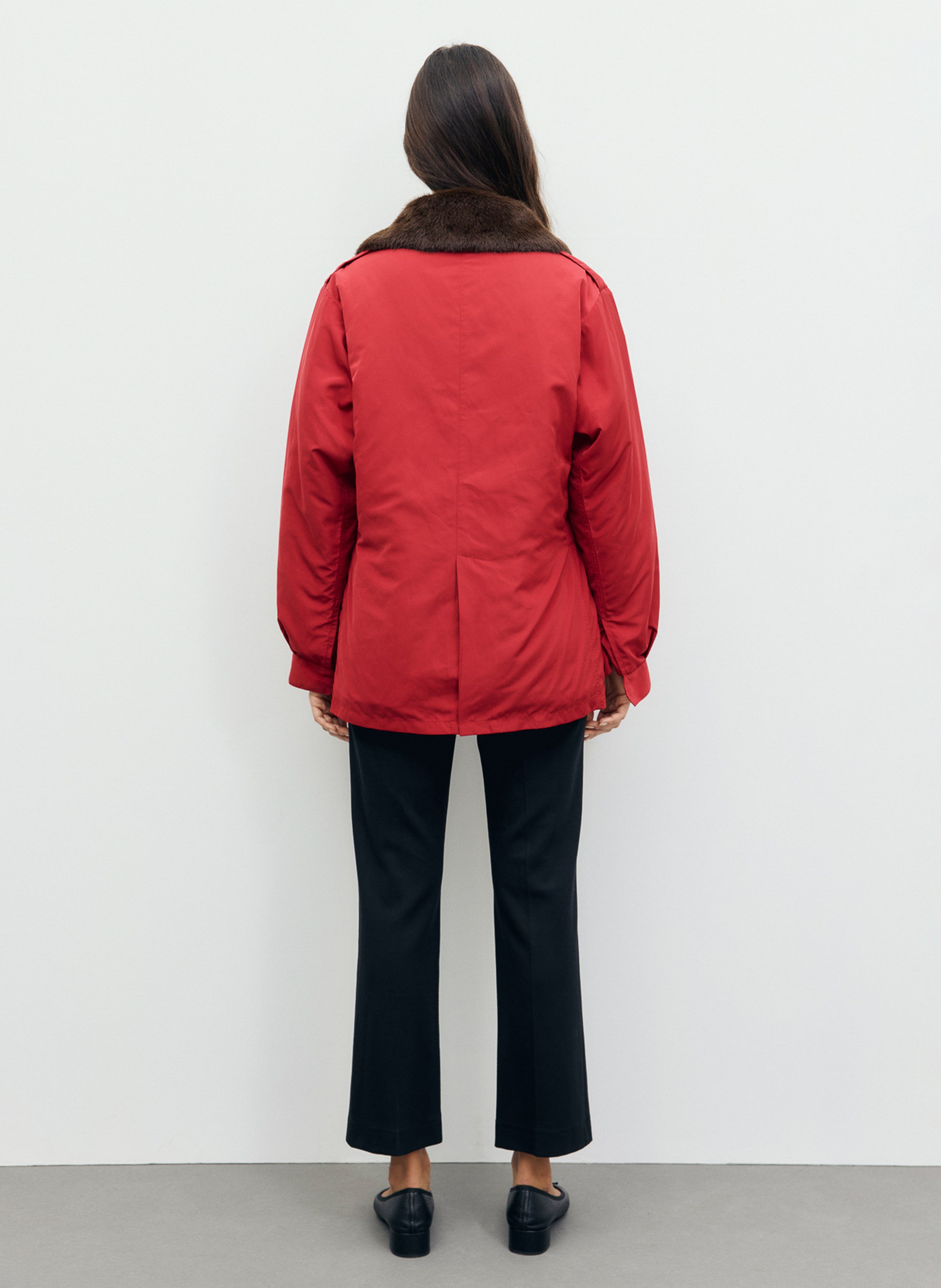 Taillierter Parka mit Kragen in Felloptik GERARD DAREL Rot