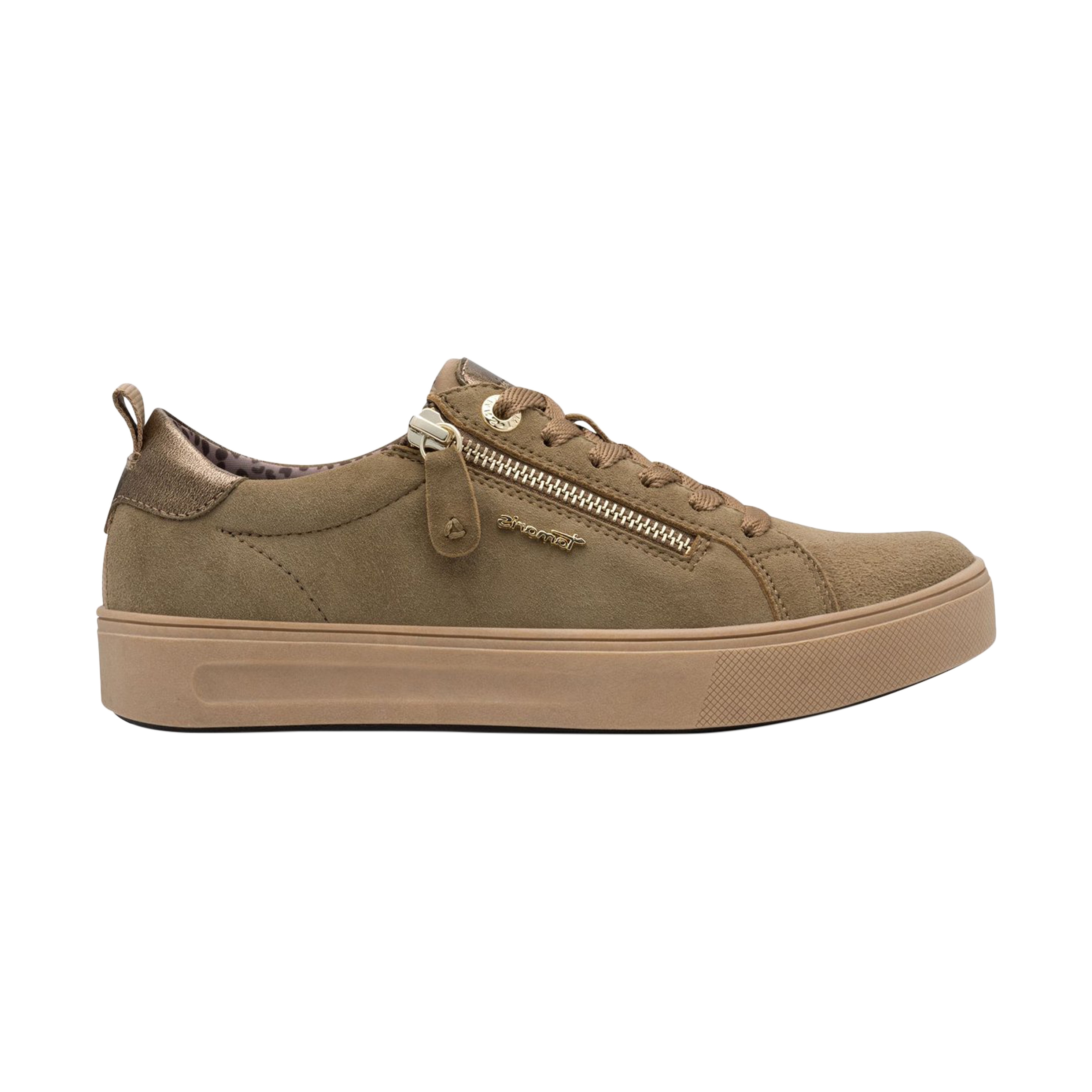 Leather trainers TAMARIS Brown